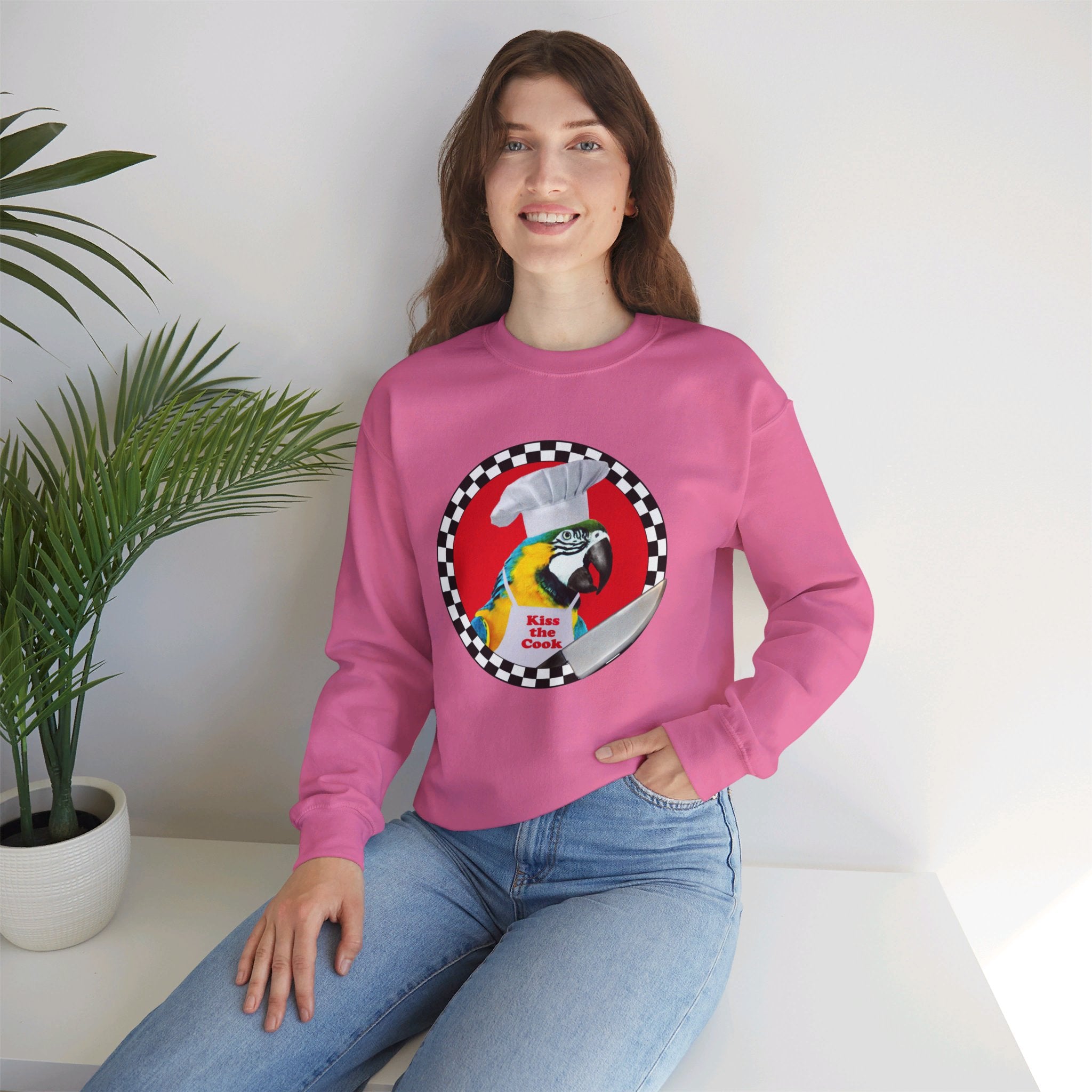 Kiss The Cook Blue And Gold Sweatshirt