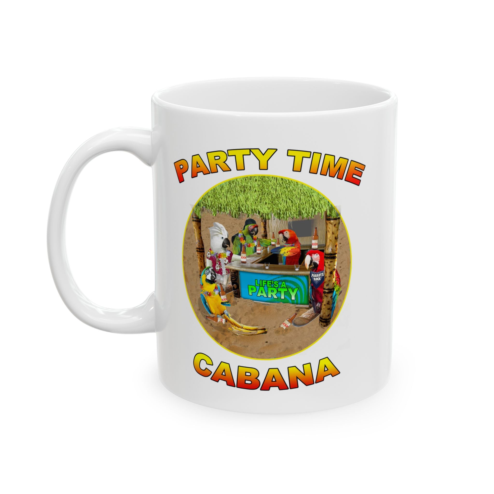 Party Time Life's A Cabana Parrot Mug
