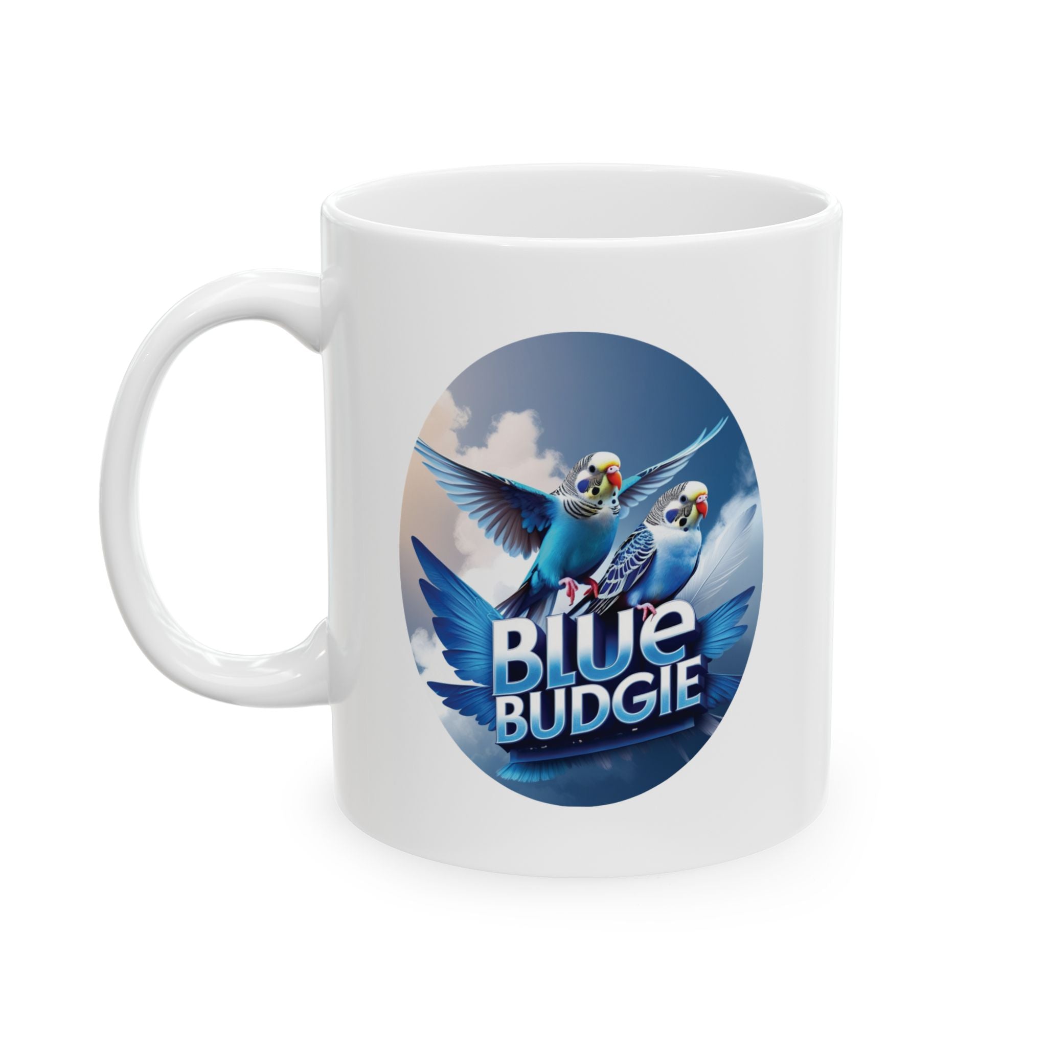 Flying Blue Budgie Sky Mug