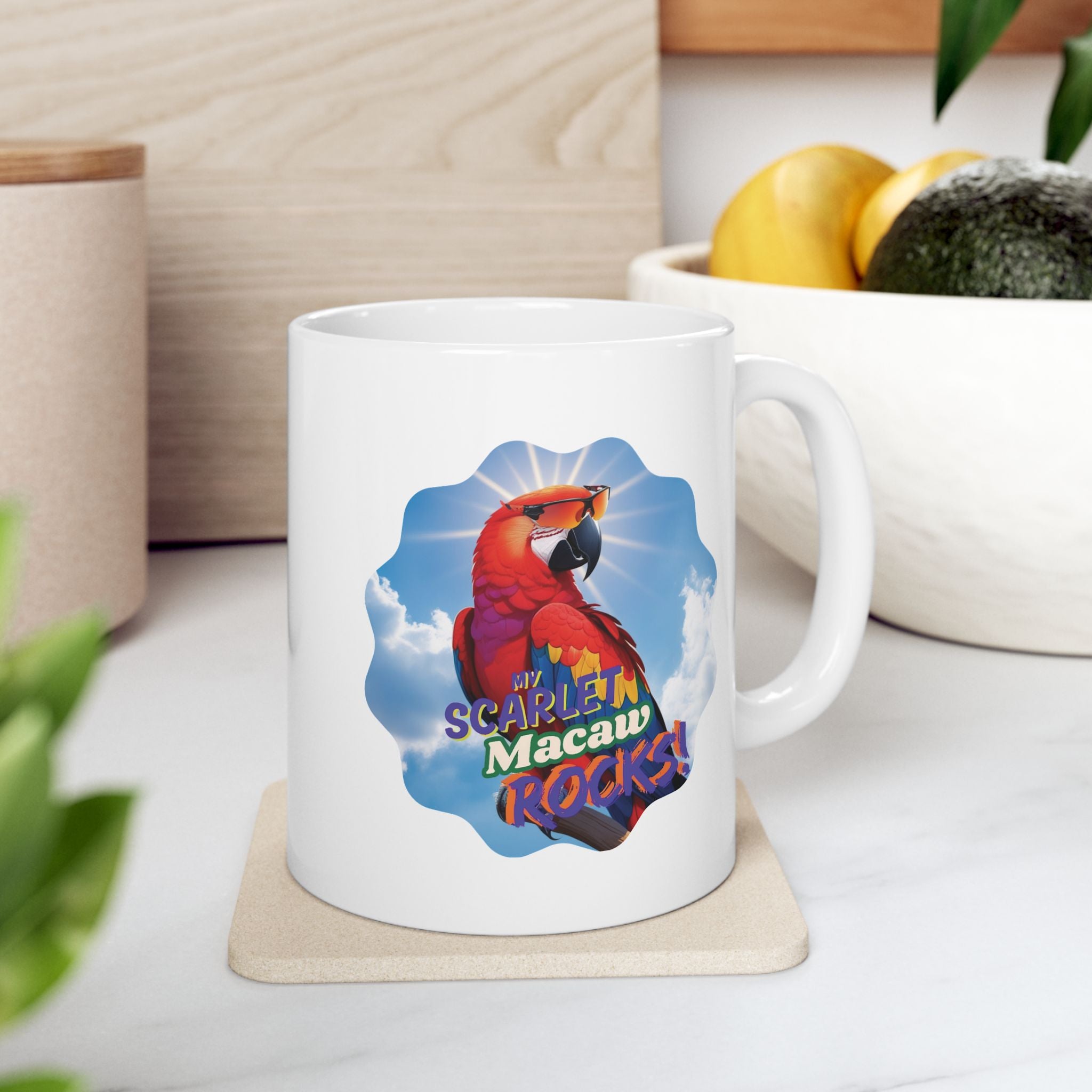 Scarlet Macaw Rocks Mug