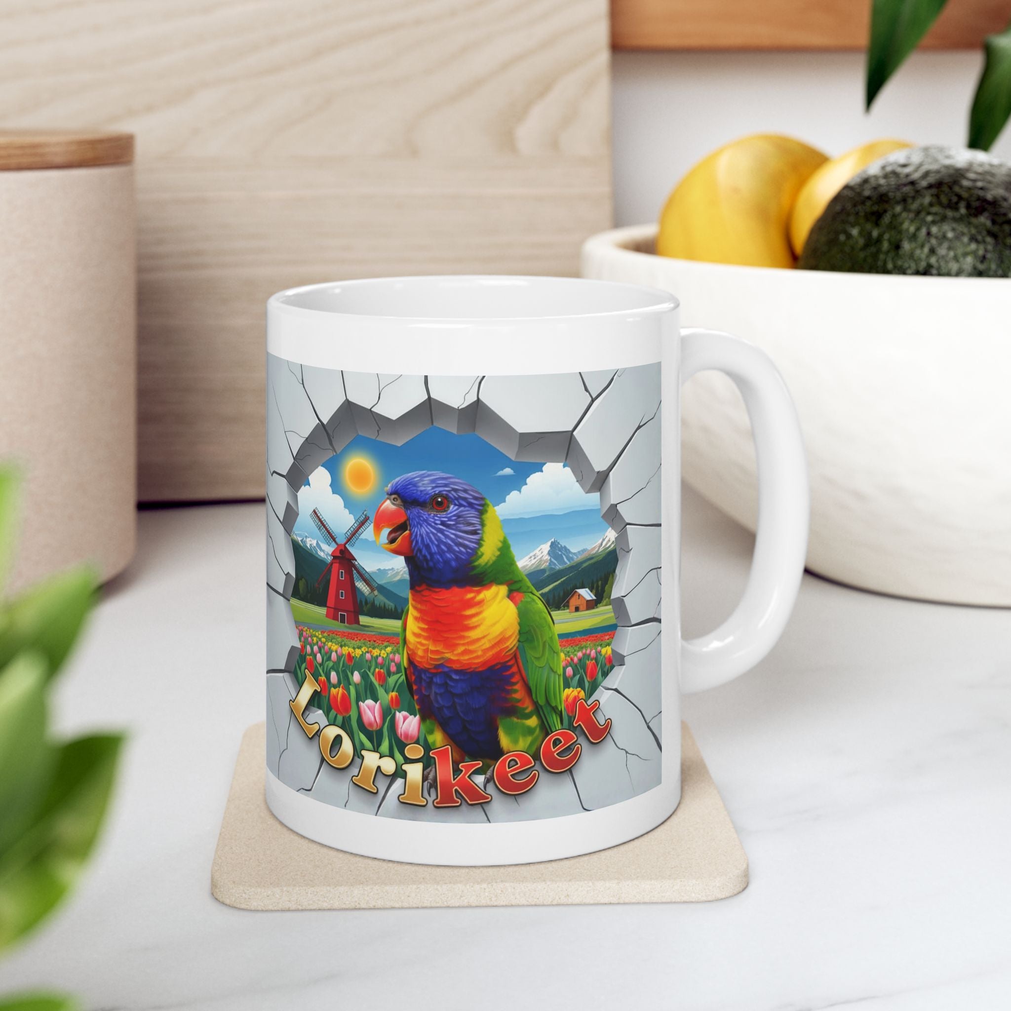 Lorikeet Meadow Scenic Mug