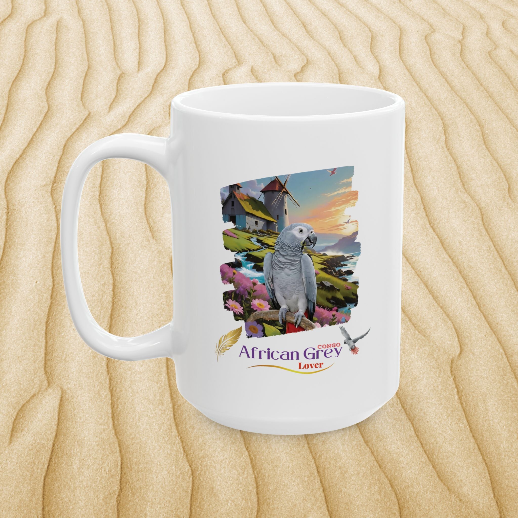 African Grey Congo Ceramic Mug