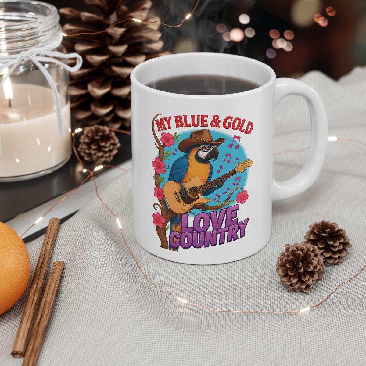 Blue & Gold Love Country Mug