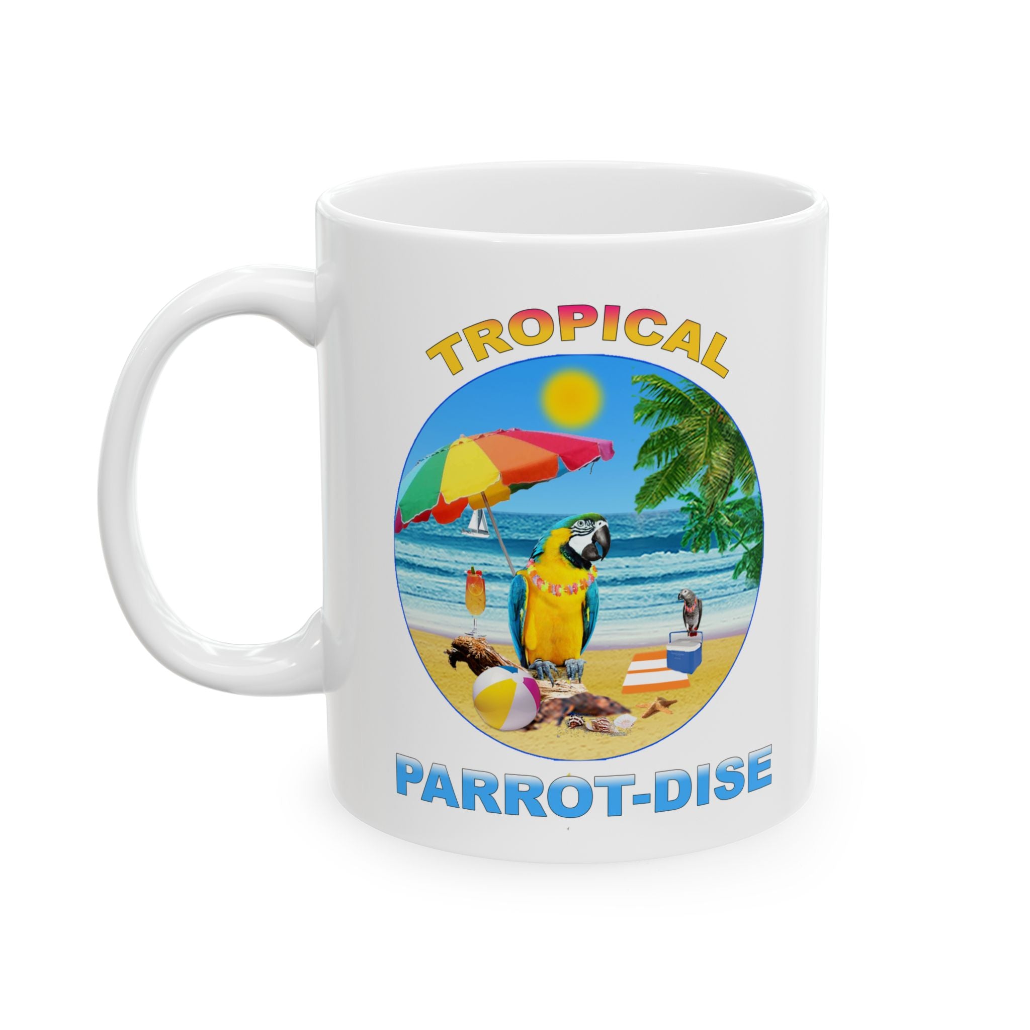 Tropical Parrot-Dise Blue And Gold Mug