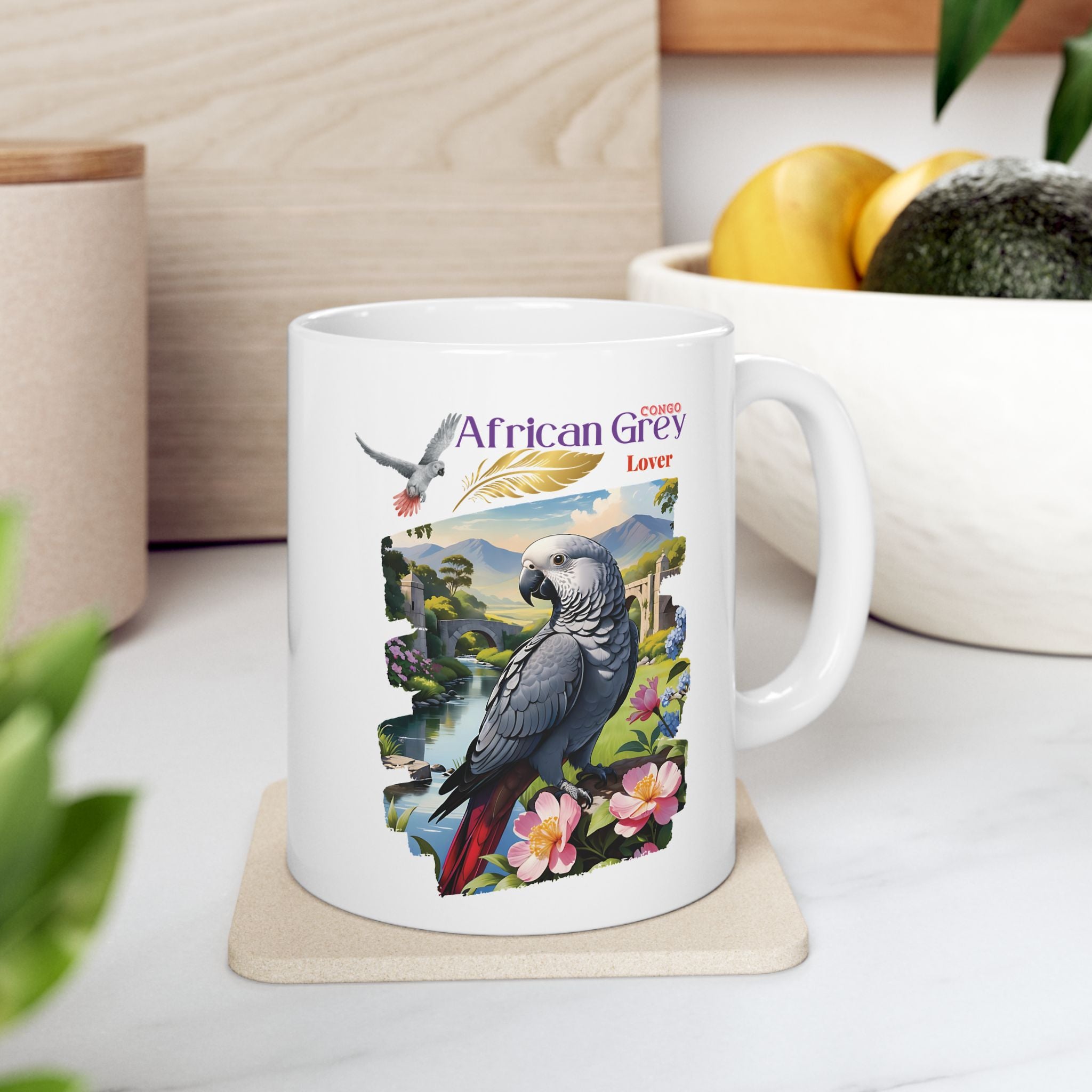African Grey Congo Ceramic Mug