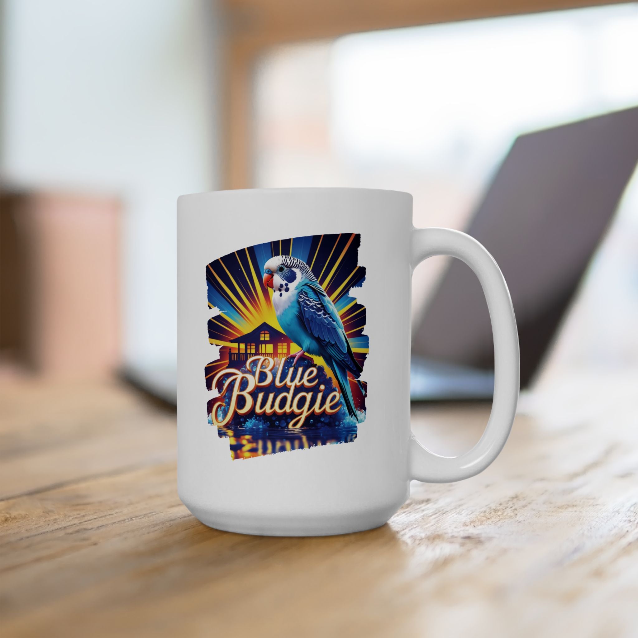 Blue Budgie Sunrise Mug