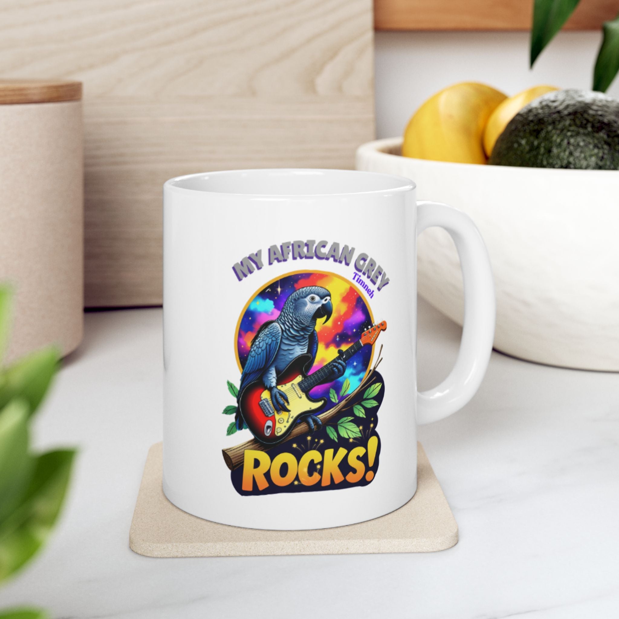 African Grey Timneh Rocks Mug