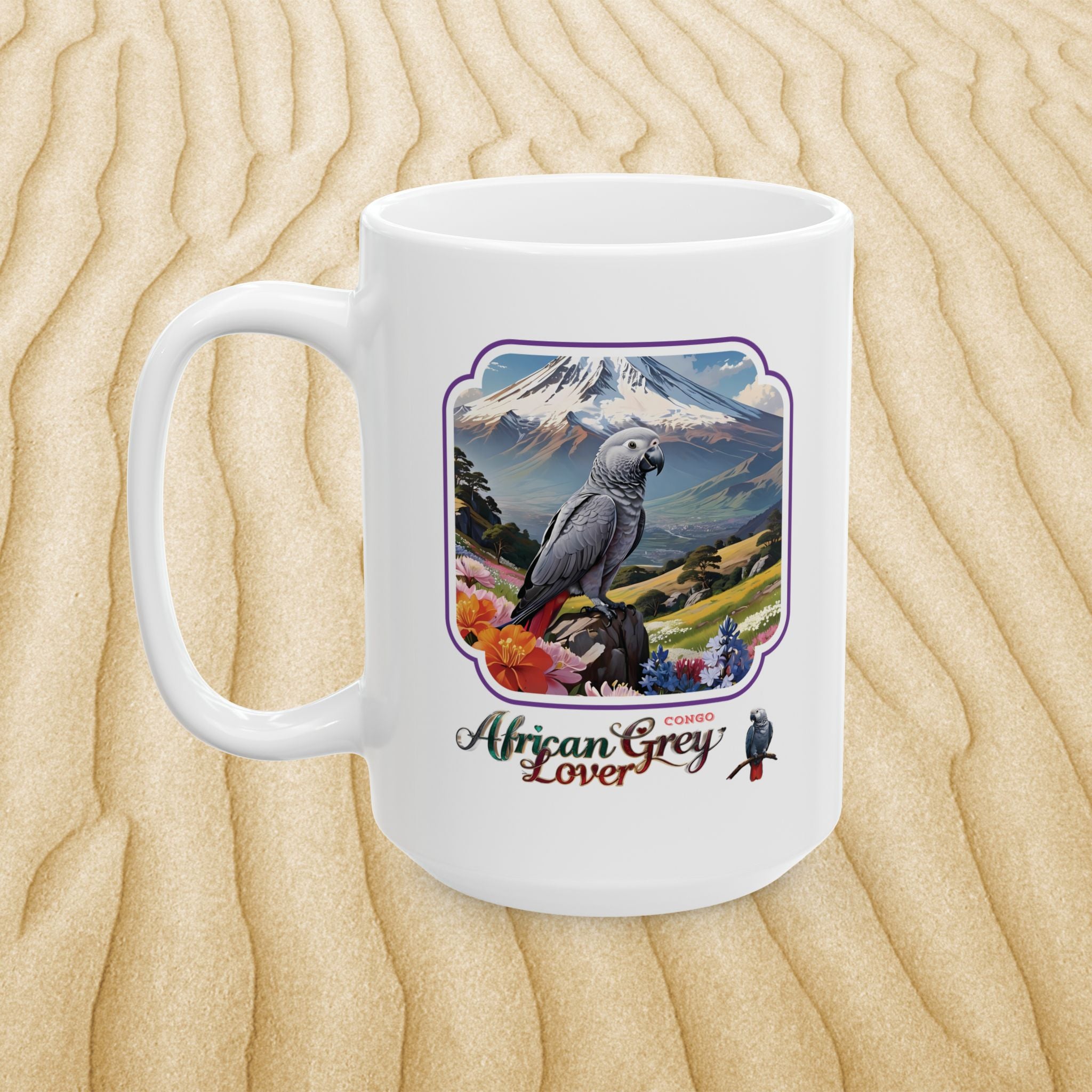 African Grey Congo Ceramic Coffee Mug