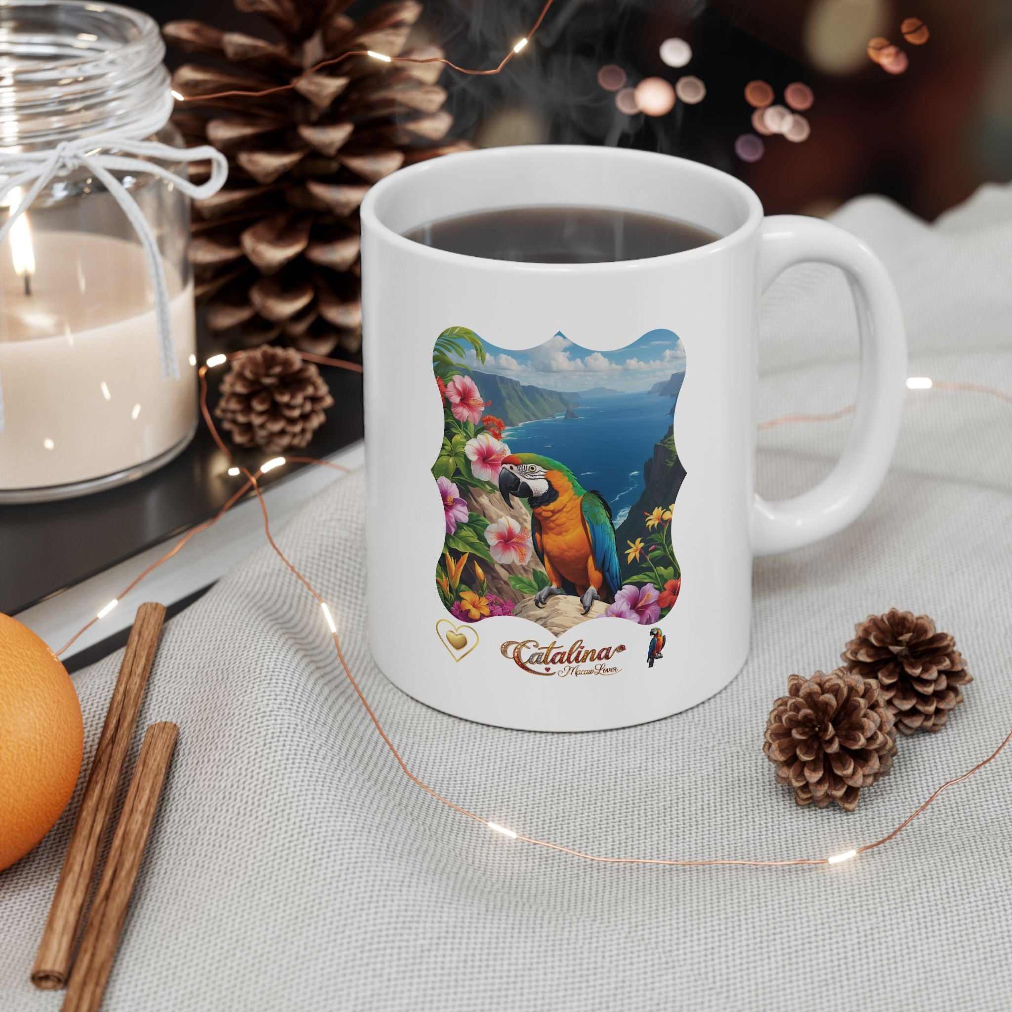 Catalina Macaw Lover Floral Mug