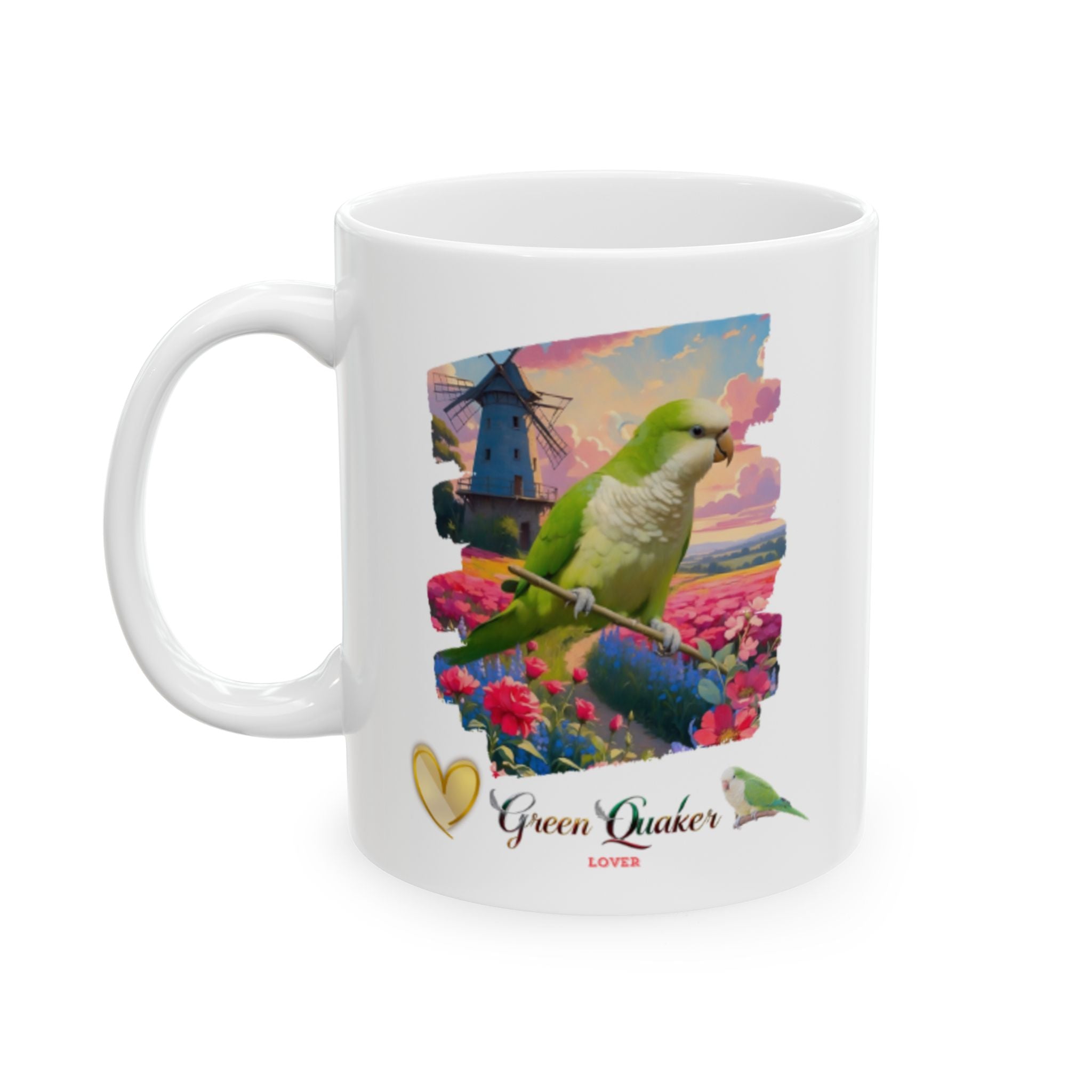 Green Quaker Lover Floral Mug