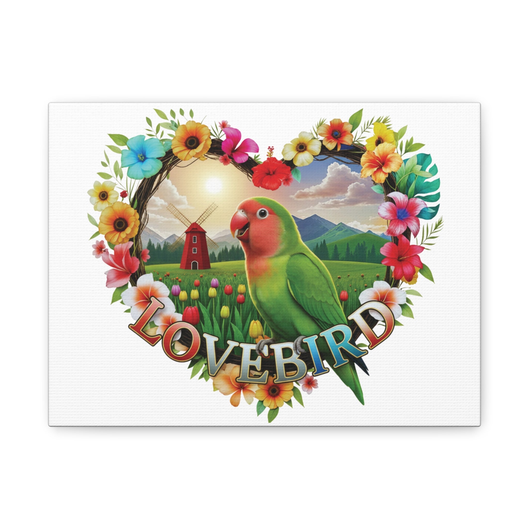Lovebird Floral Garden Wall-Hanging
