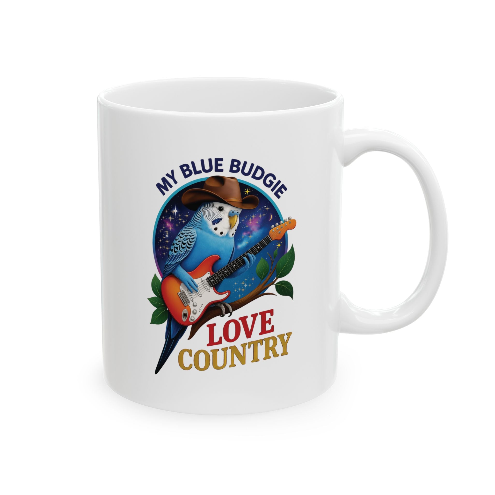 My Blue Budgie Loves Country Mug