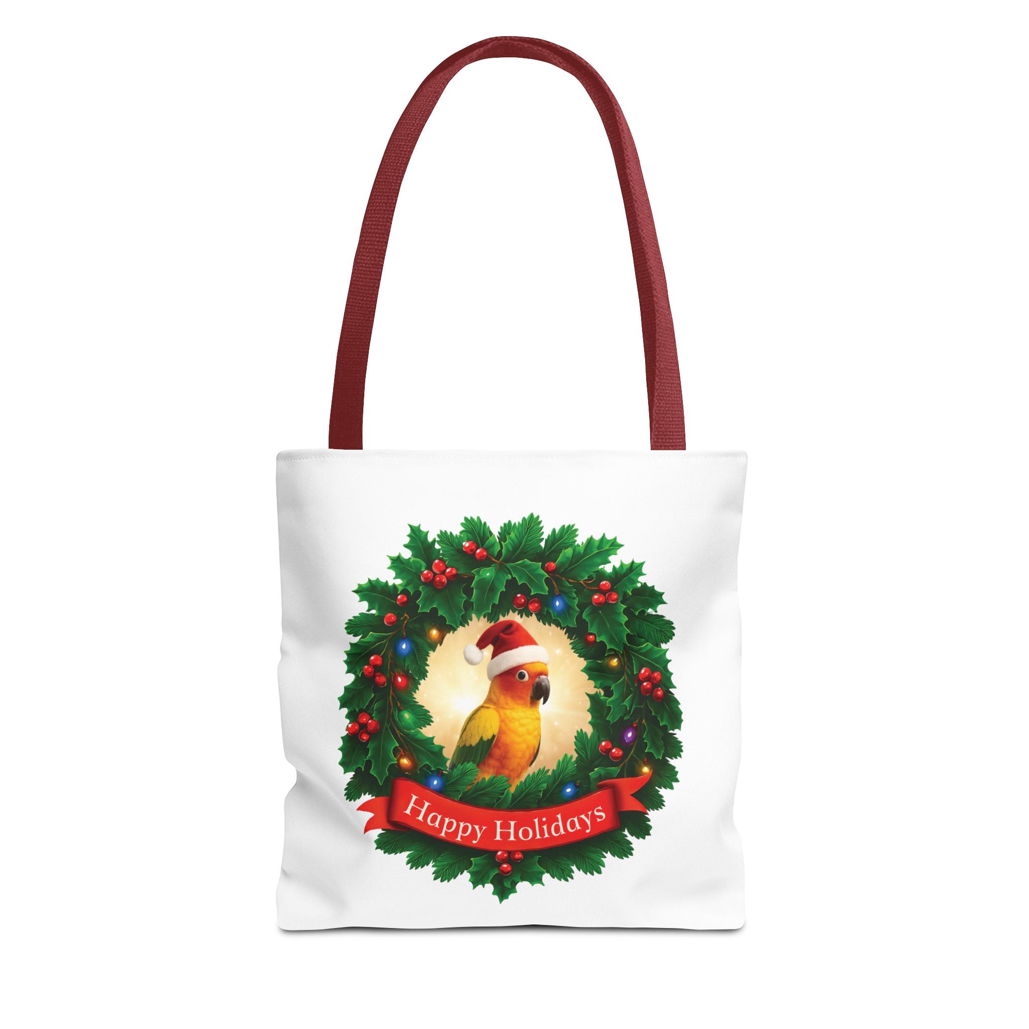 Happy Holidays Sun Conure Tote Bag