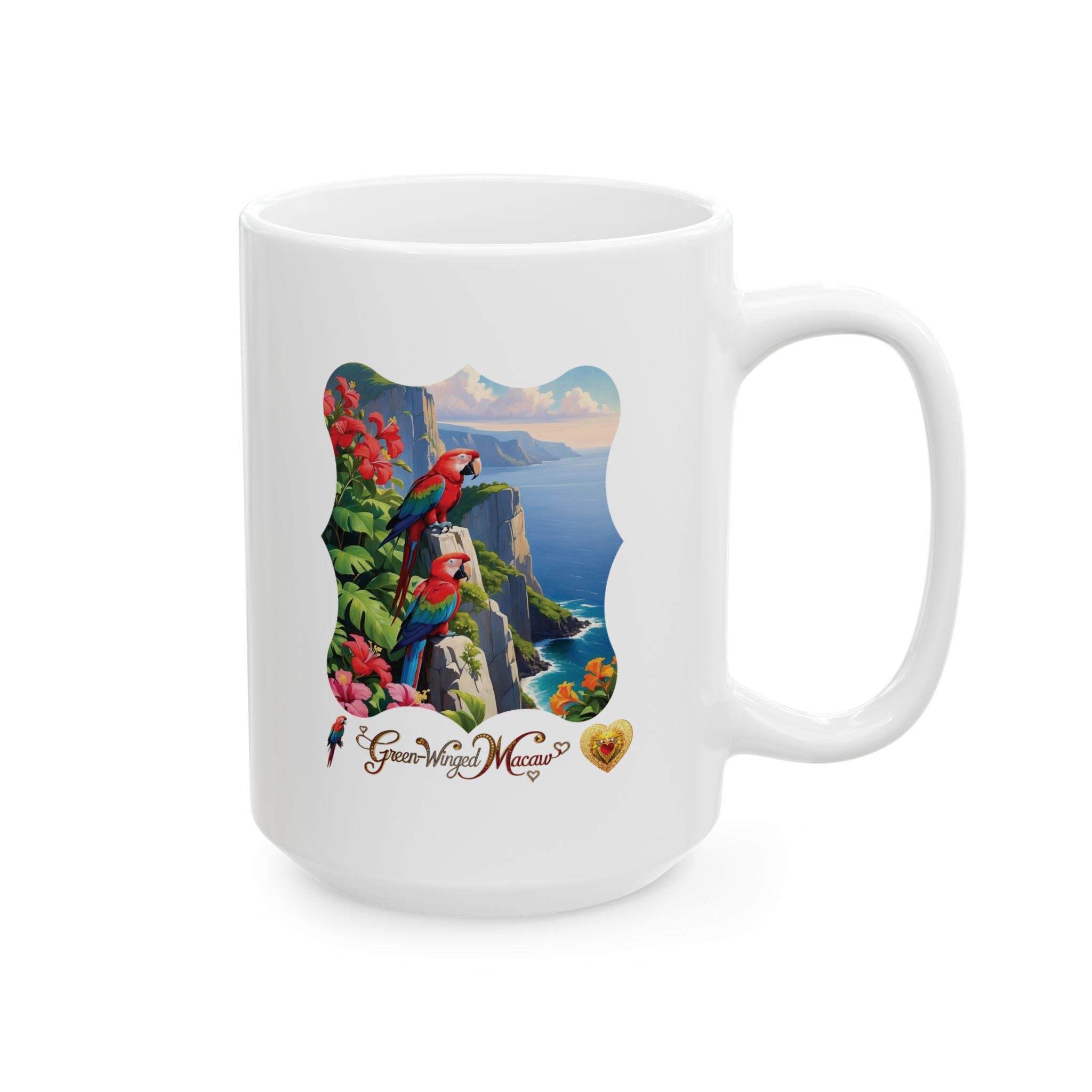 Green-Winged Macaw Mountain Scenic Mug