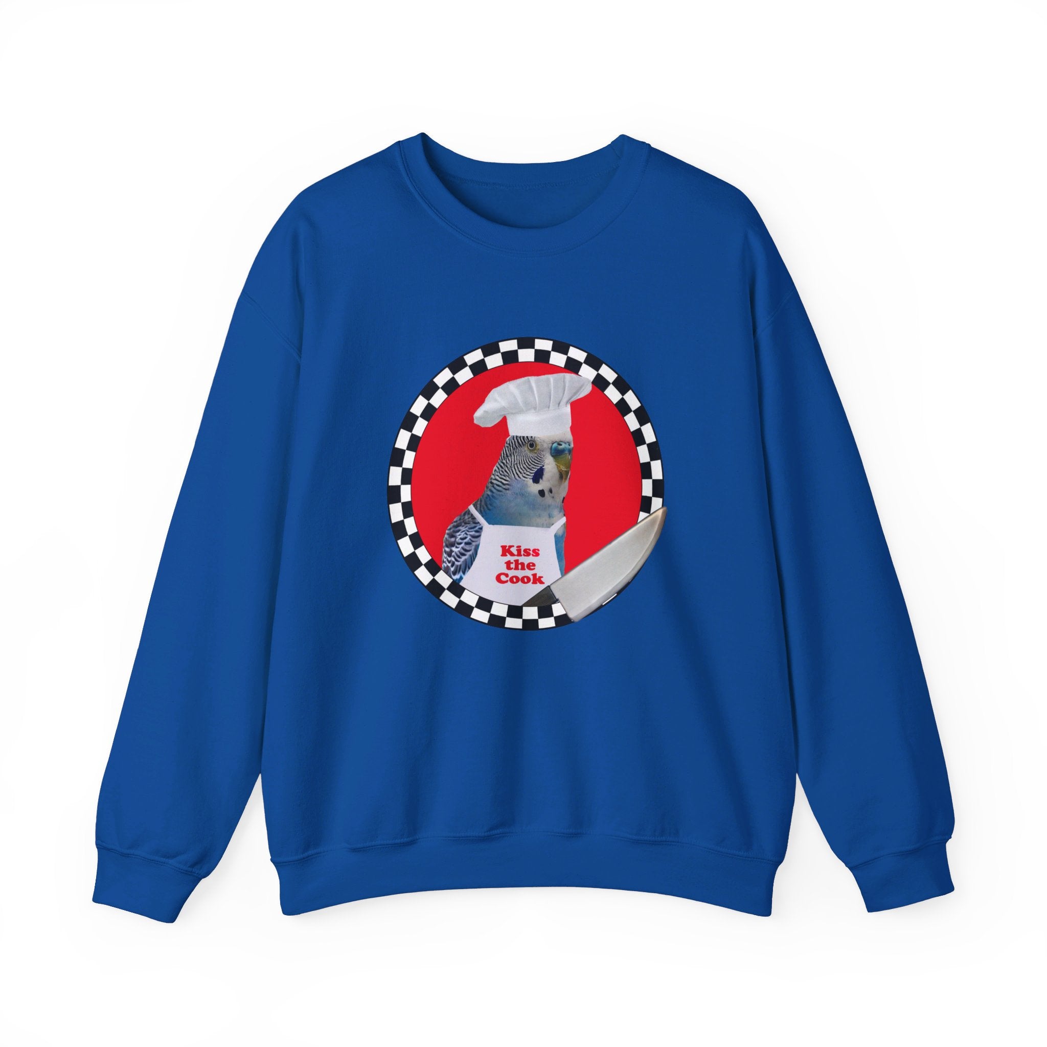 Kiss The Cook Blue Budgie Sweatshirt