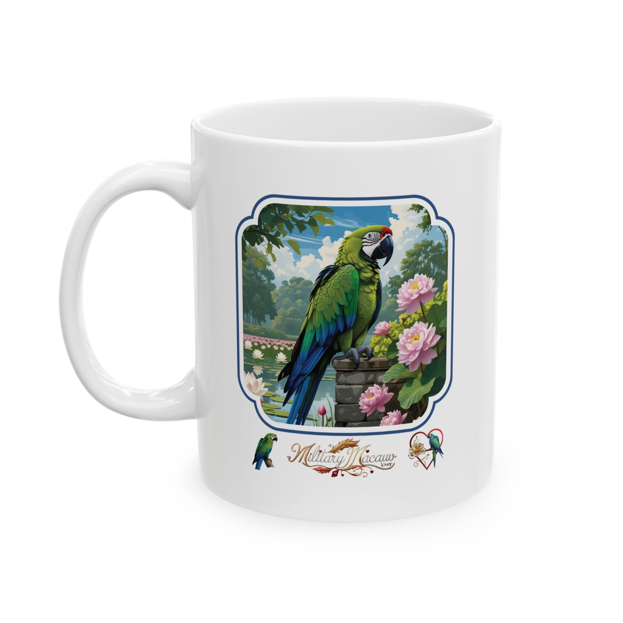Military Macaw Lover Floral Mug