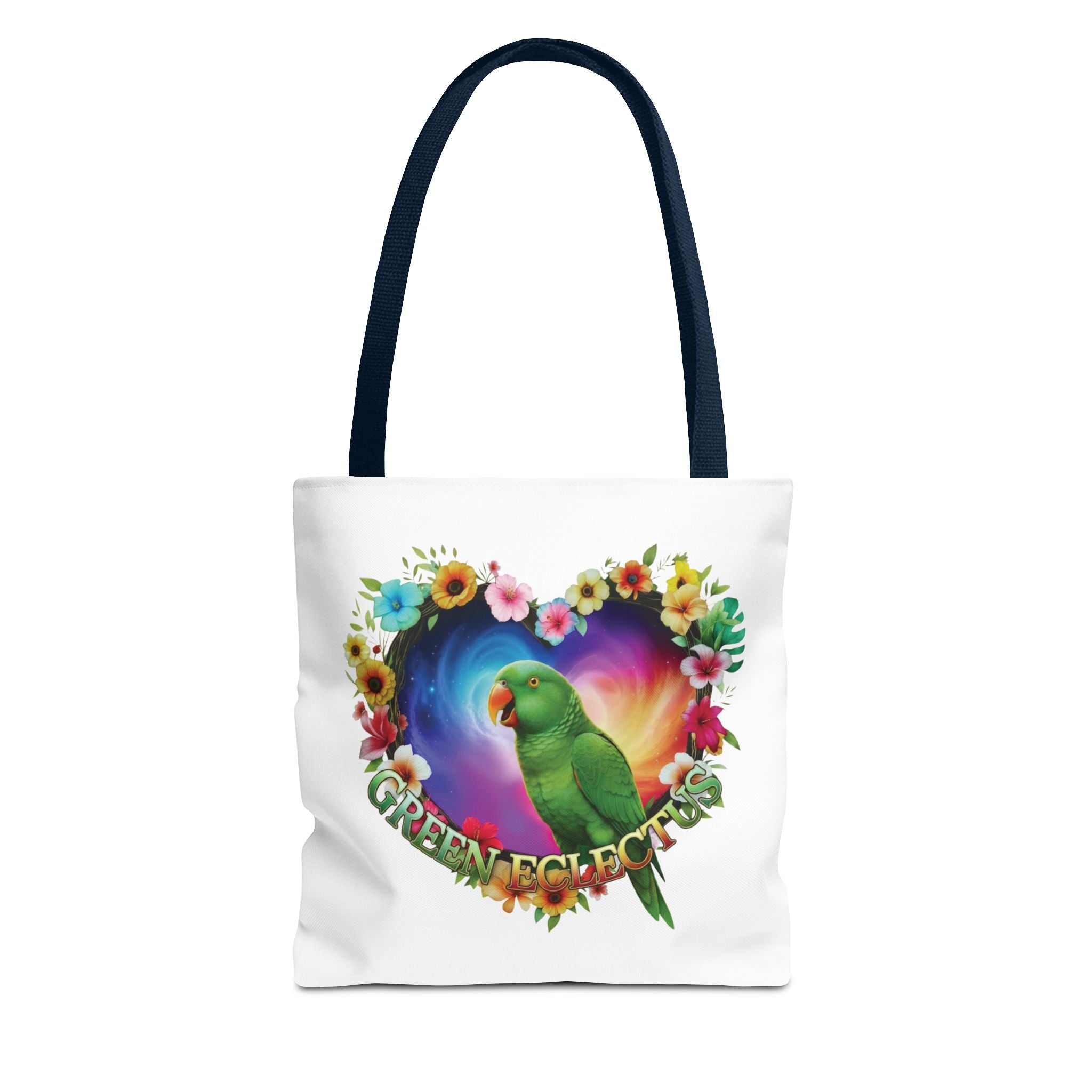Floral Heart Green Eclectus Tote Bag