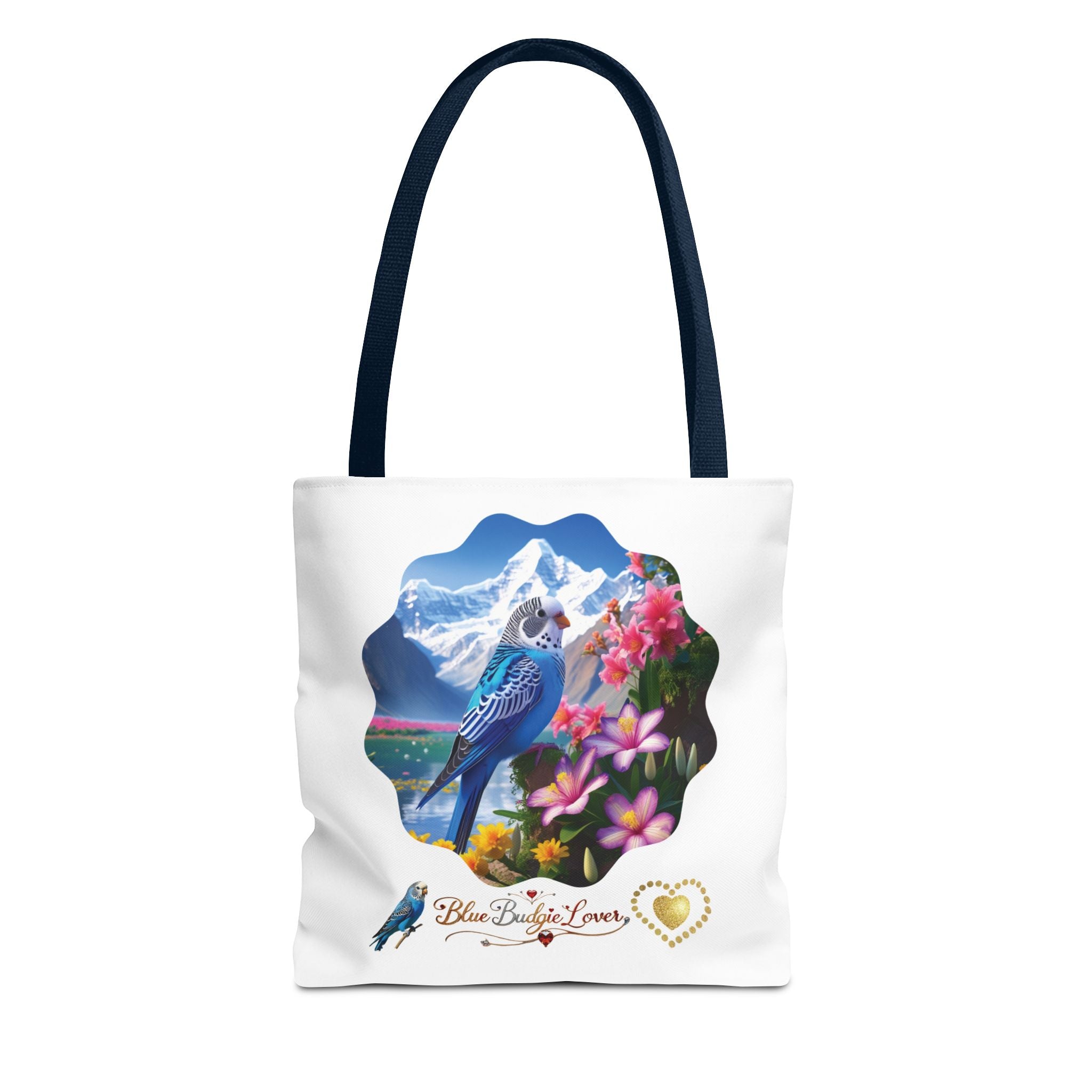 Floral Blue Budgie Nature Tote Bag