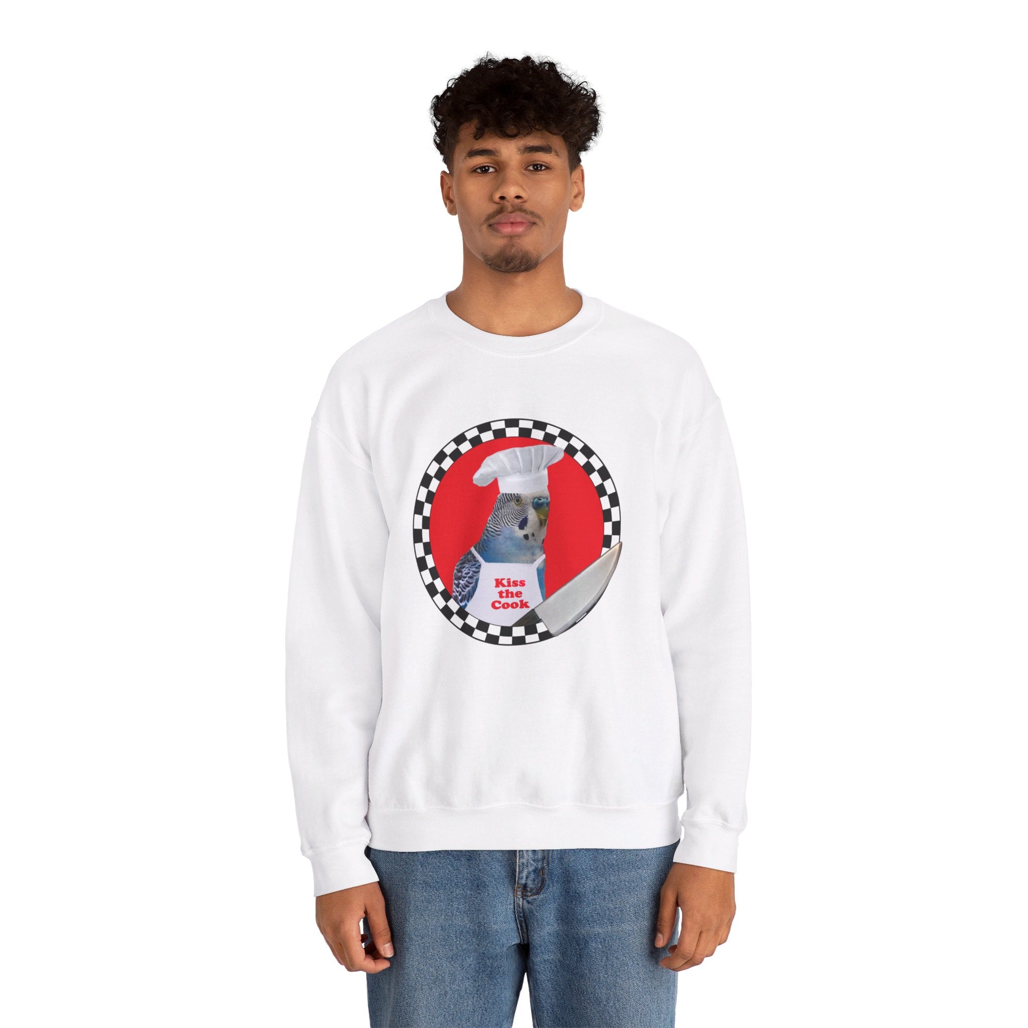 Kiss The Cook Blue Budgie Sweatshirt