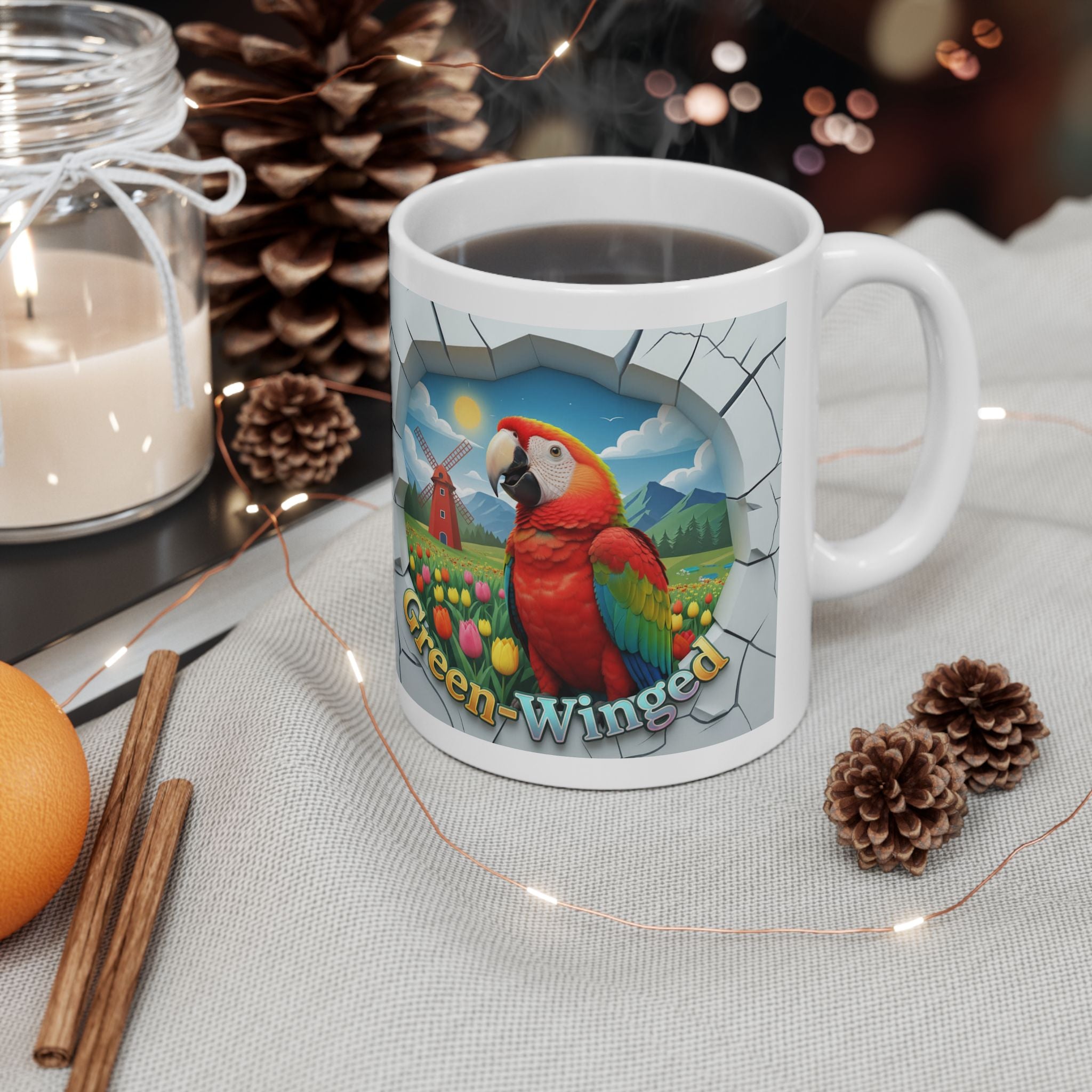 Green Winged Nature Scenic Mug
