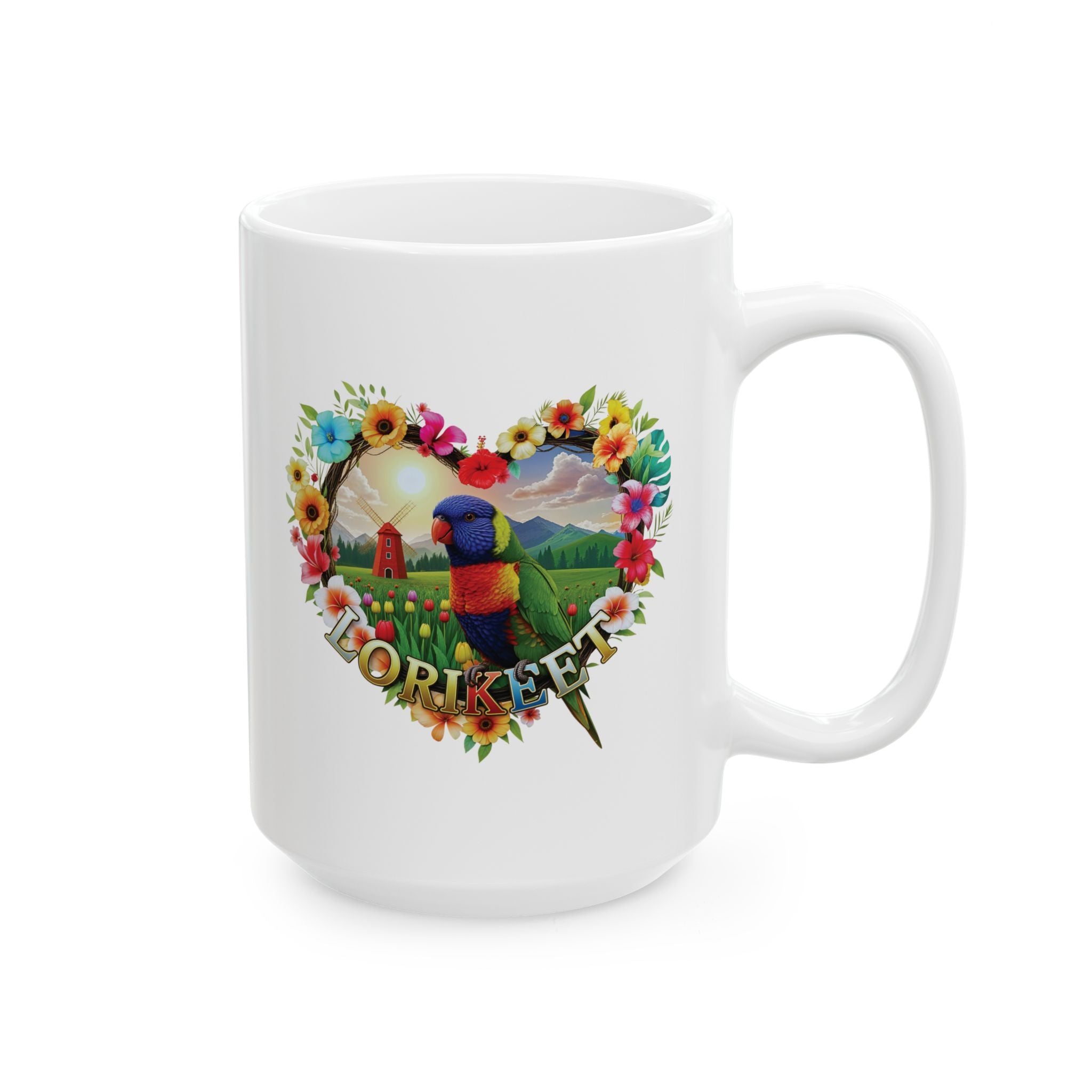 Lorikeet Heart Design Mug