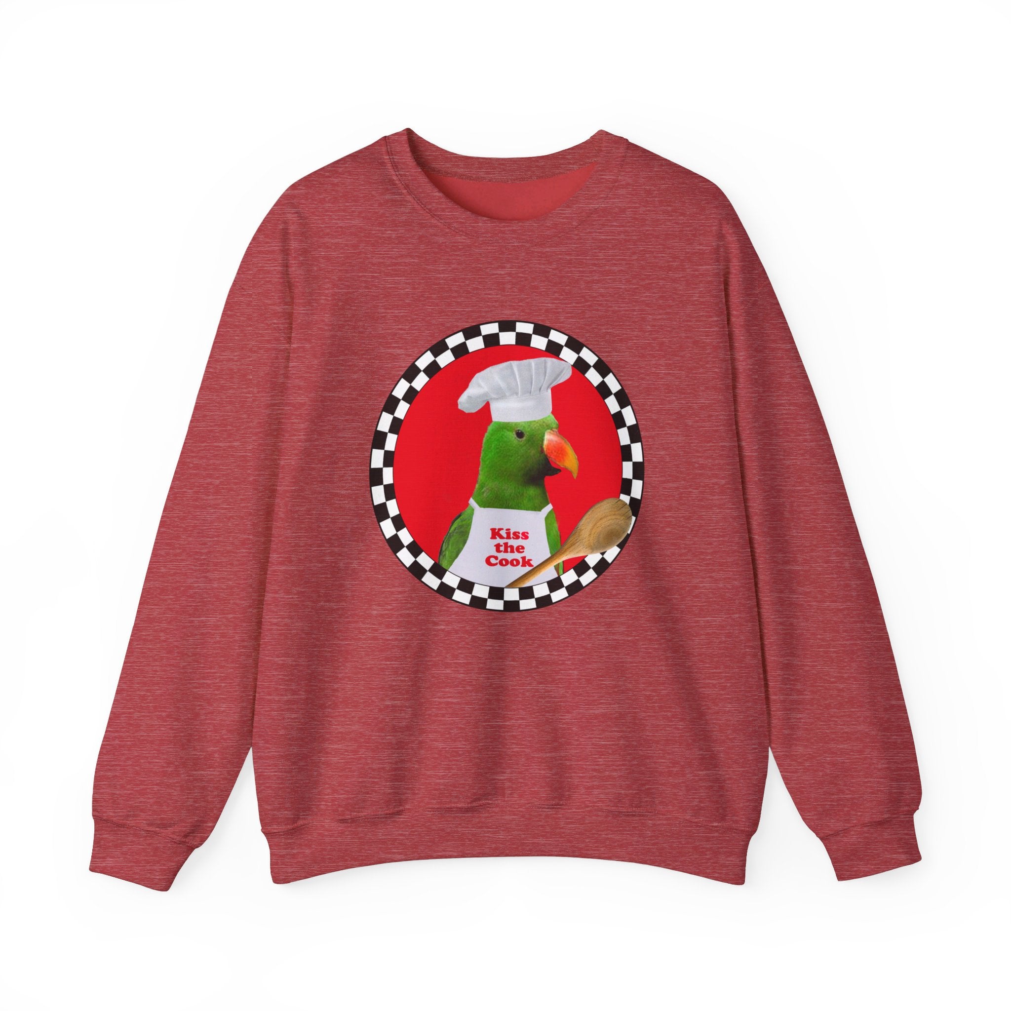 Kiss The Cook Spoon Green Eclectus Sweatshirt