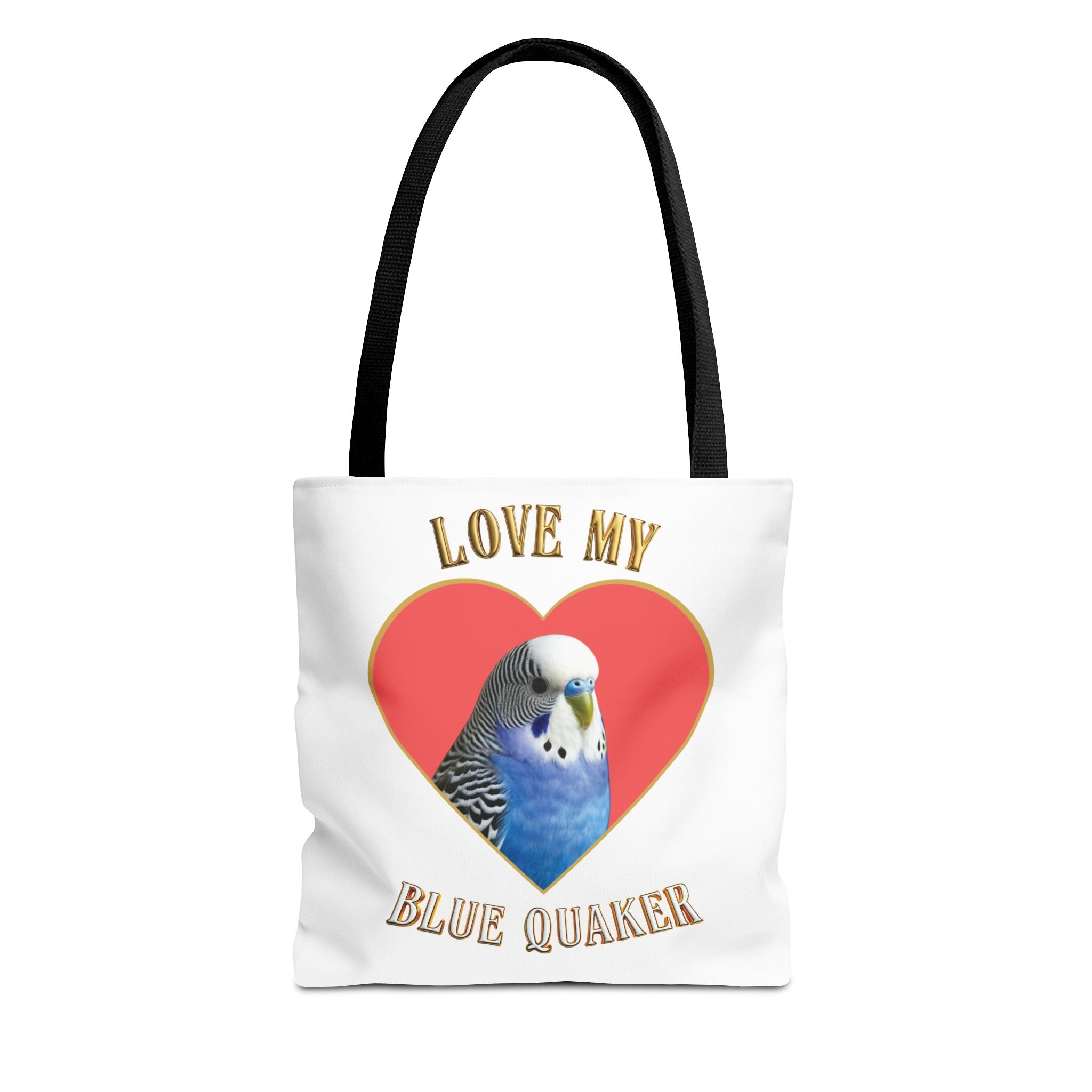 Love My Blue Budgie Heart Tote Bag