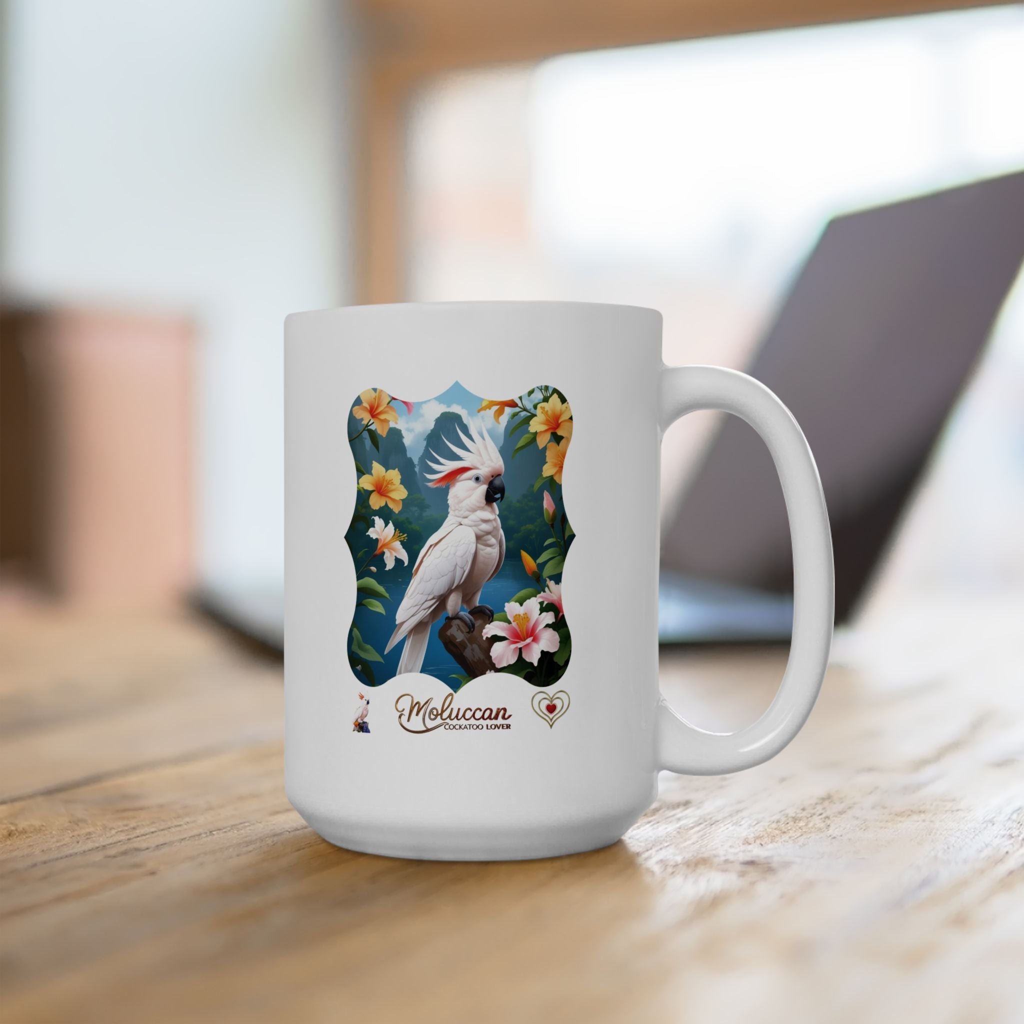 Moluccan Cockatoo Lover Floral Mug