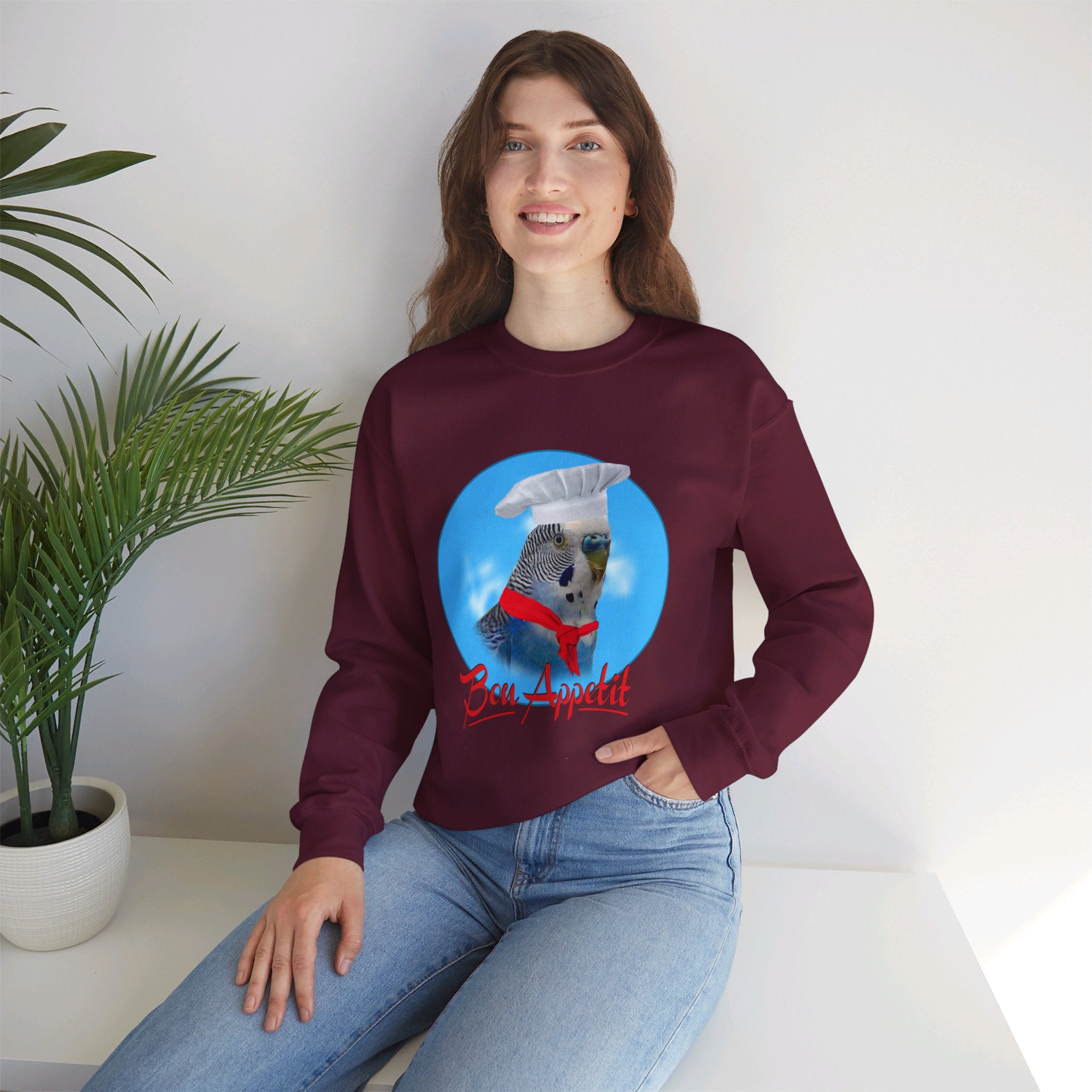 Bon Appetit Blue Budgie Sweatshirt
