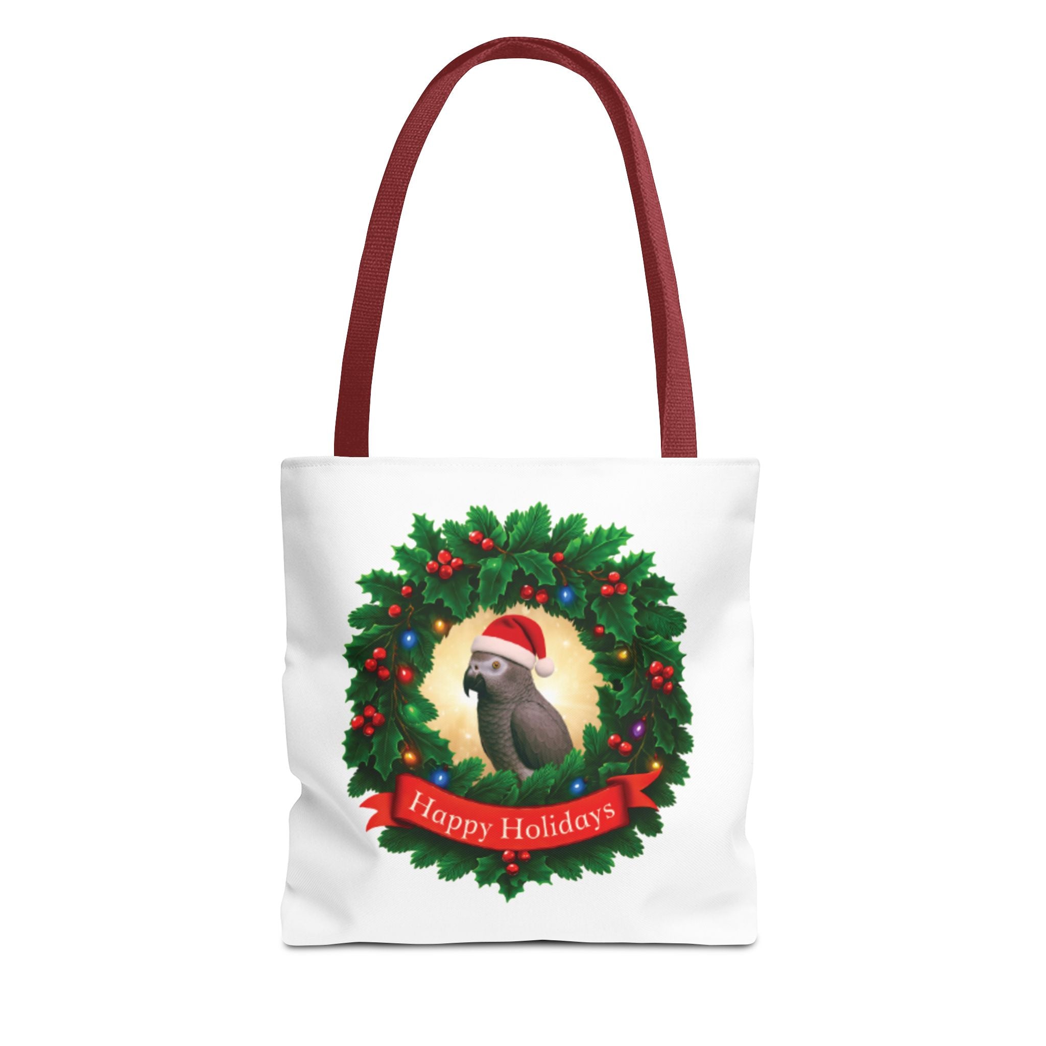 Happy Holidays African Grey Timneh Tote Bag