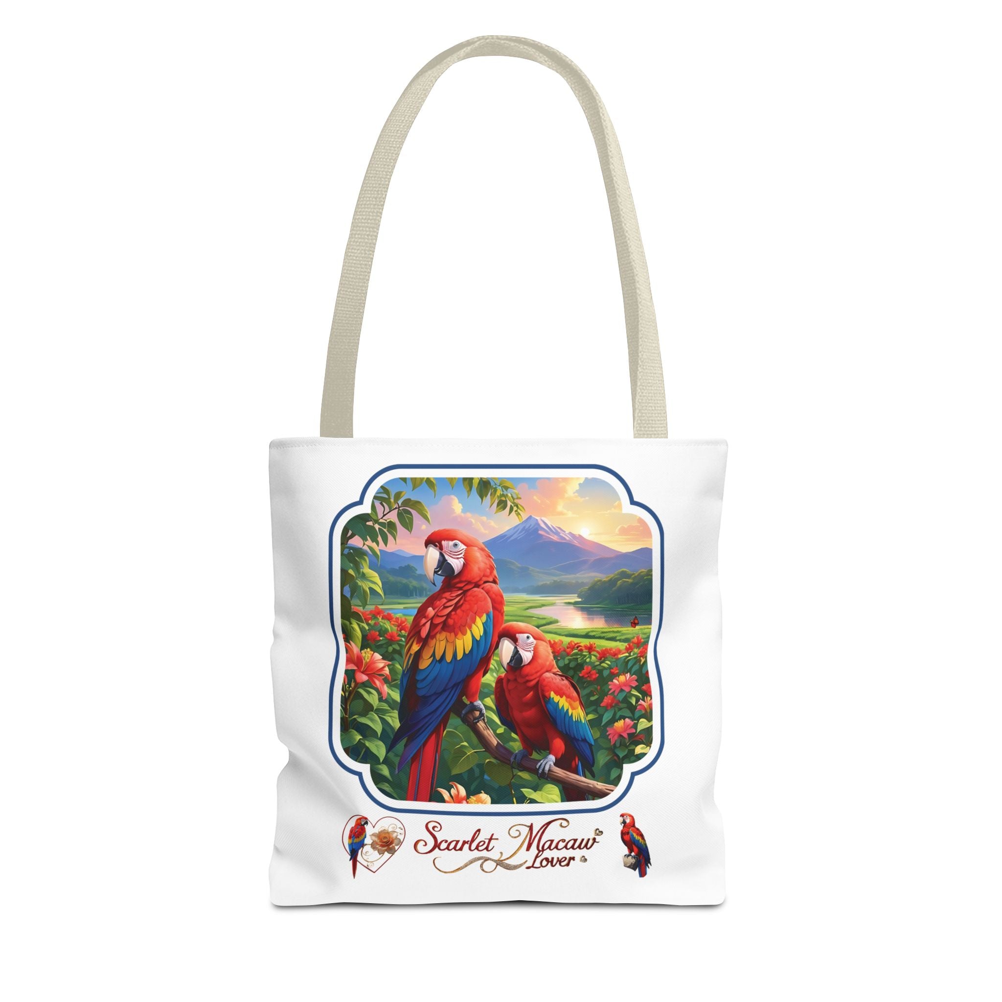 Scarlet Macaw Lover Floral Tote Bag