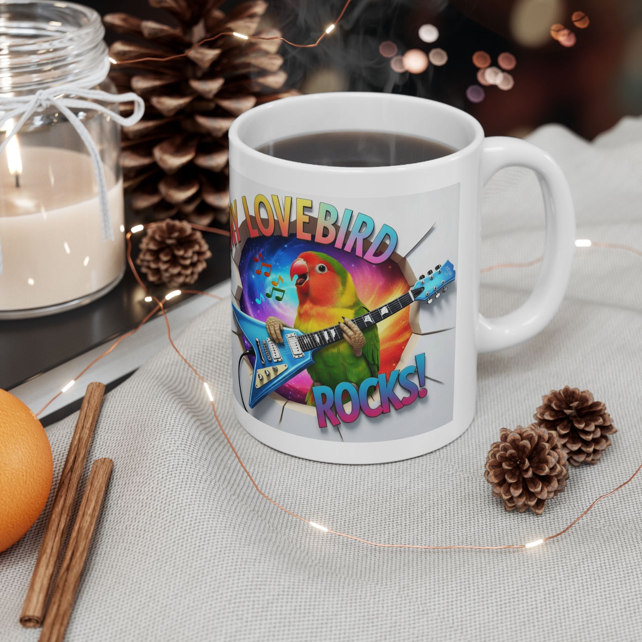 My Lovebird Rocks Guitar Mug