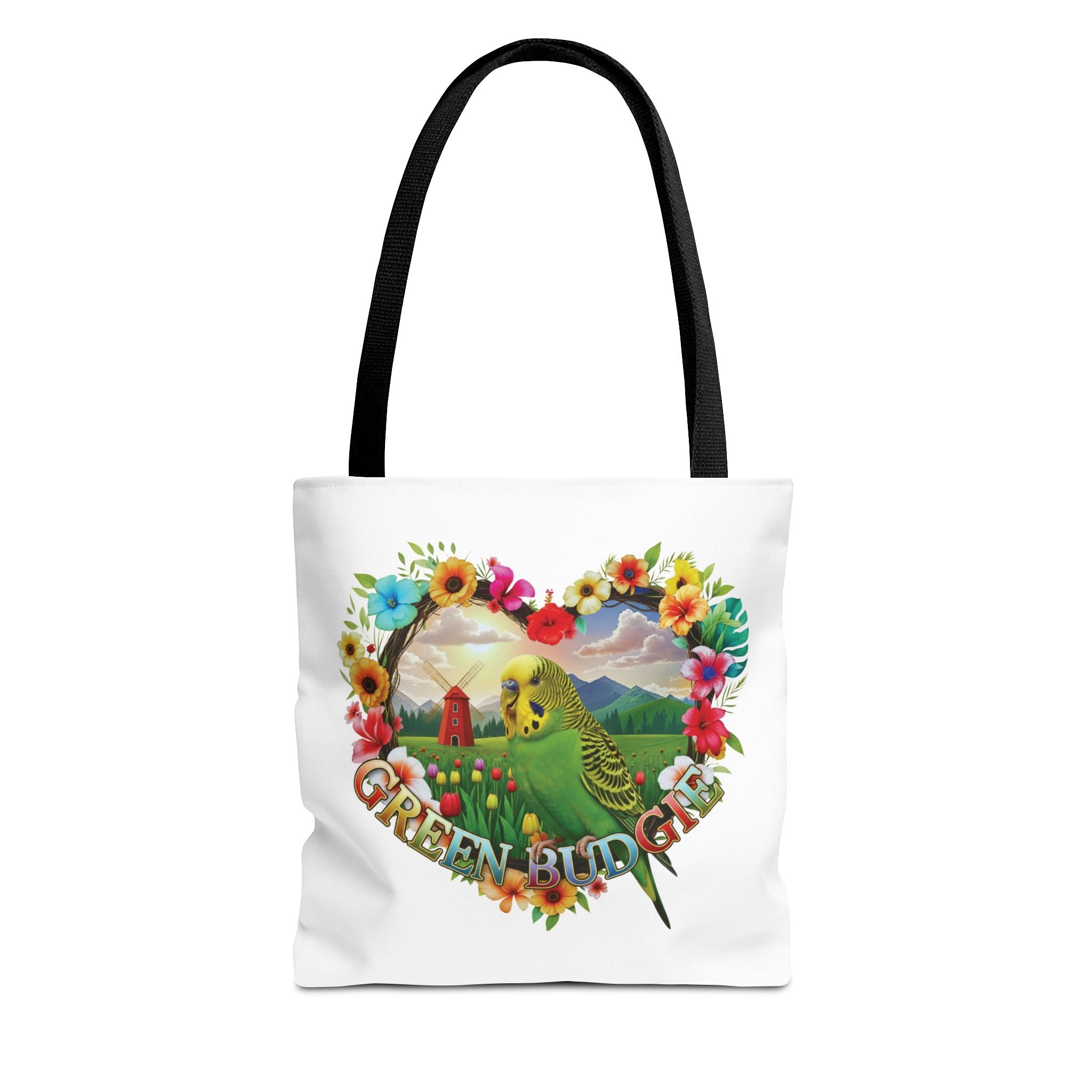 Green Budgie Parrot Tote Bag