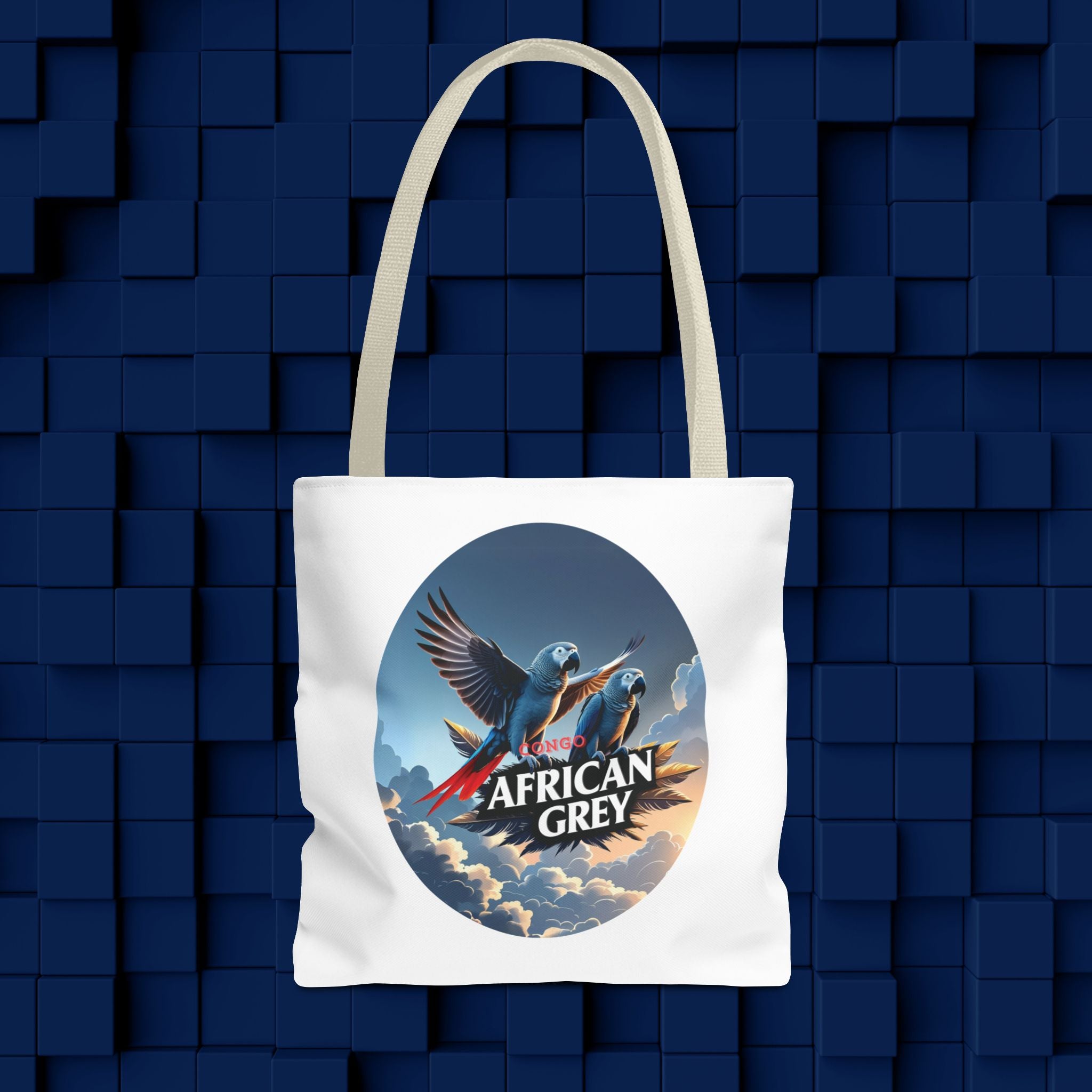 Tote Bag With African Grey Parrots Design