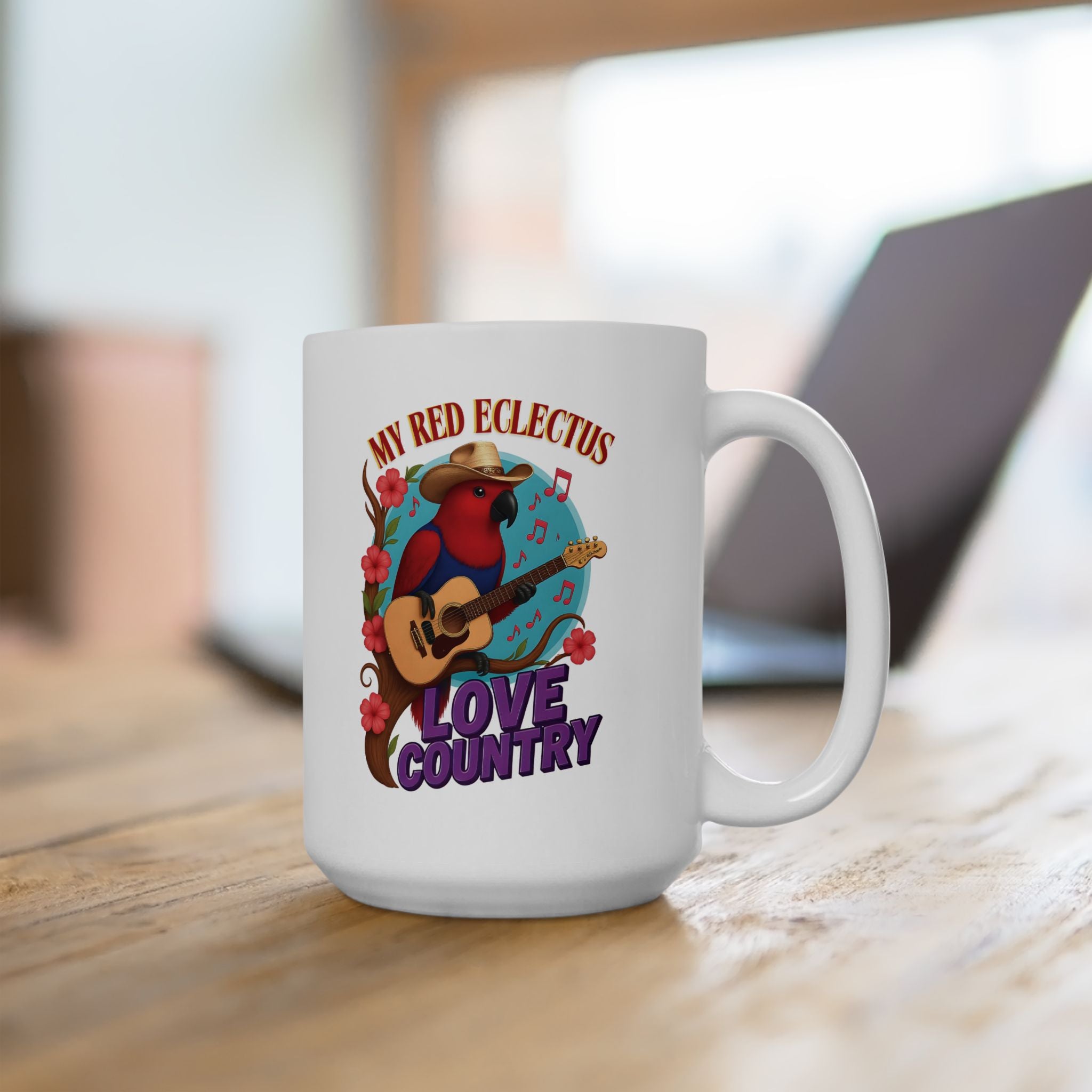 My Red Eclectus Loves Country Mug