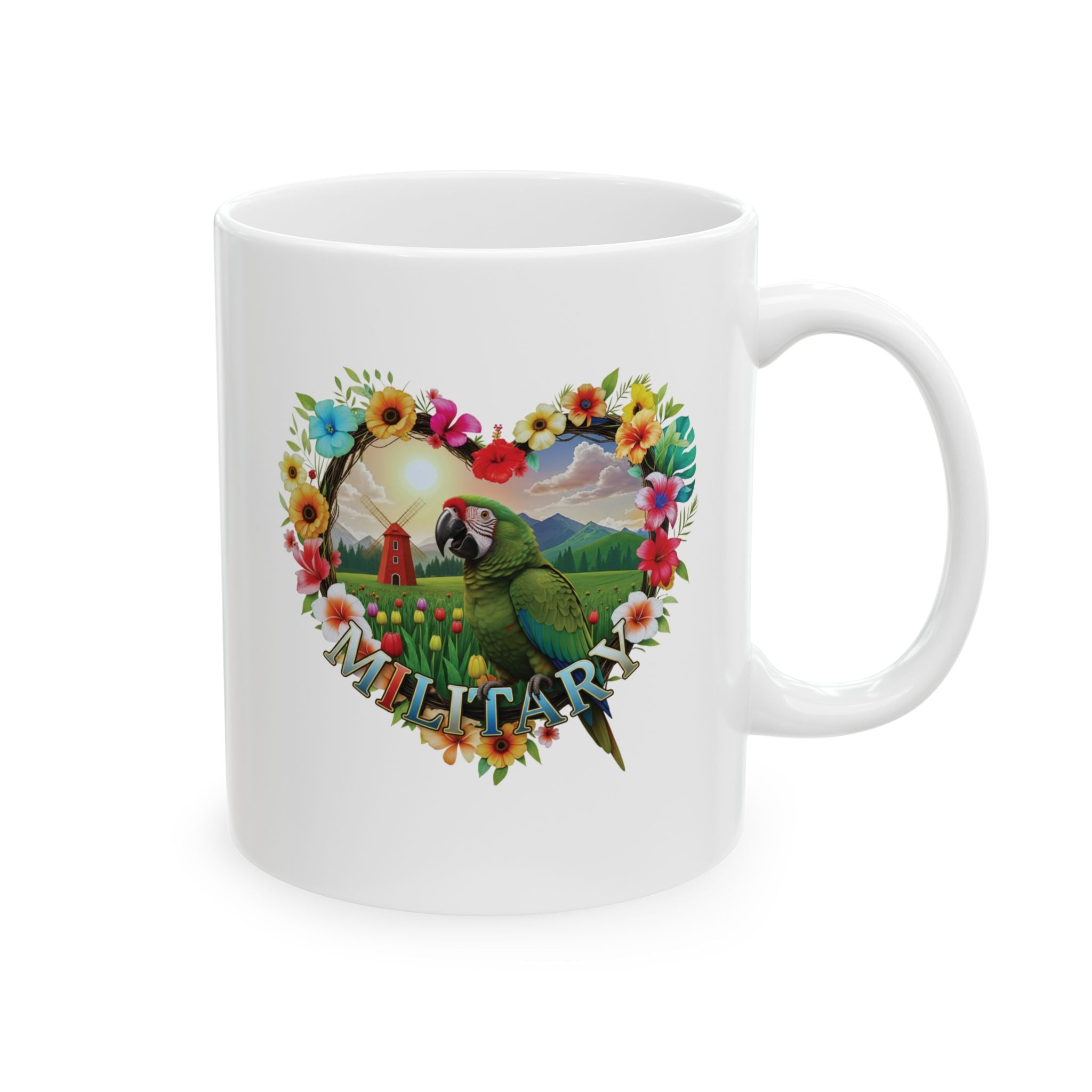 Military Parrot Floral Mug