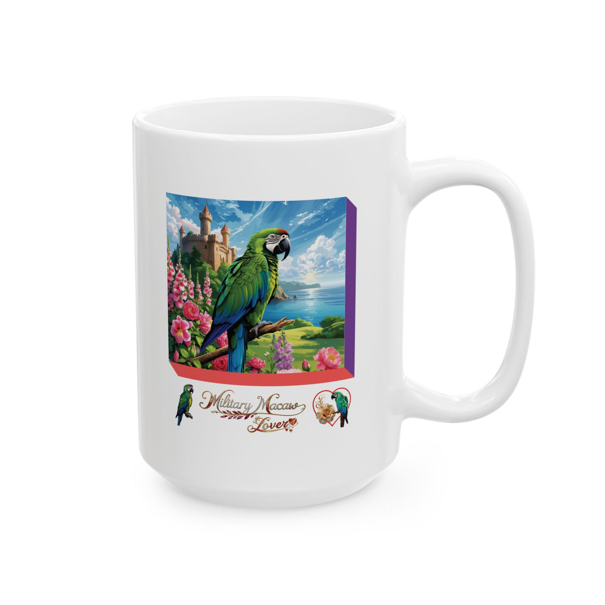 Military Macaw Lover Floral Mug