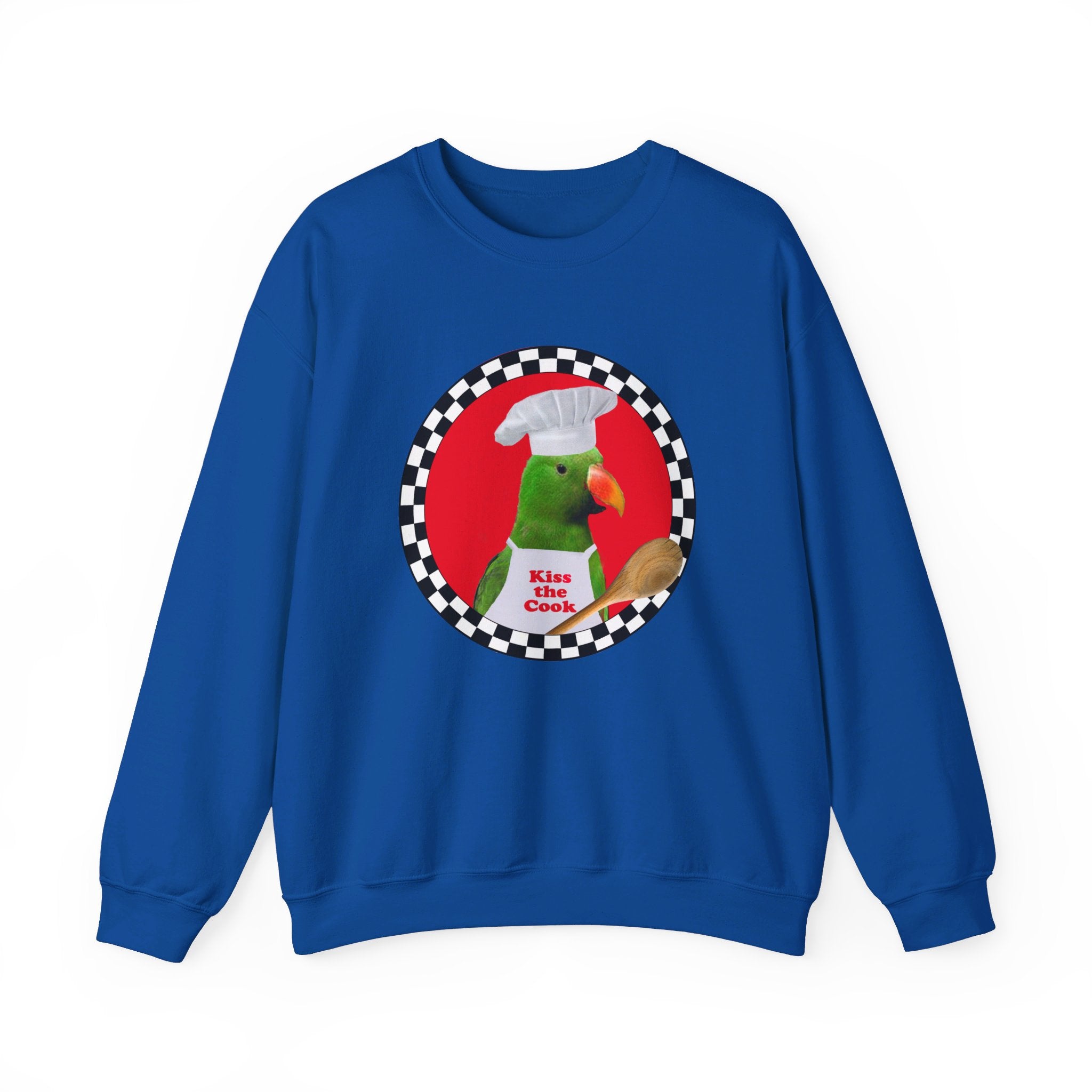 Kiss The Cook Spoon Green Eclectus Sweatshirt