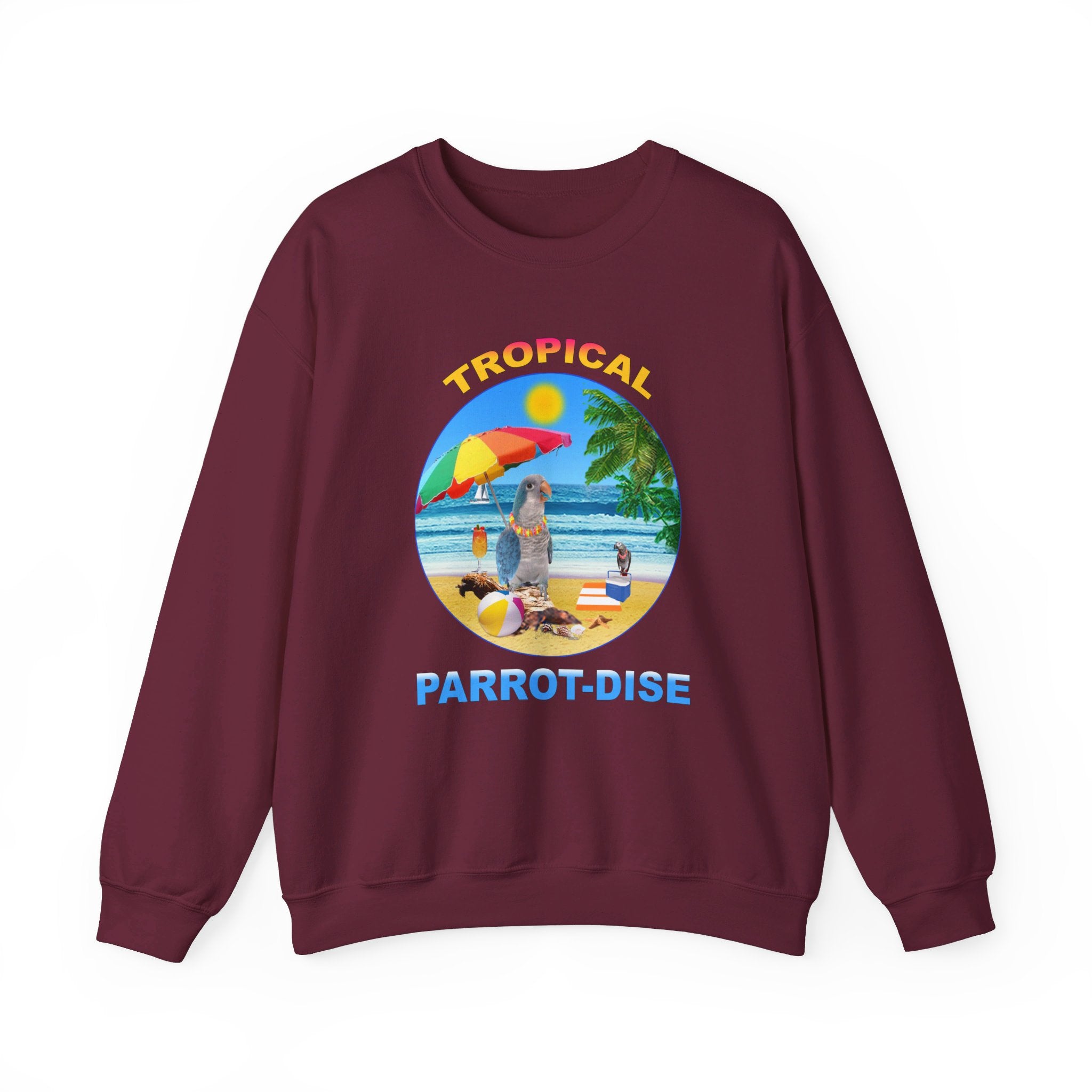 Tropical Parrot-Dise Blue Quaker Sweatshirt