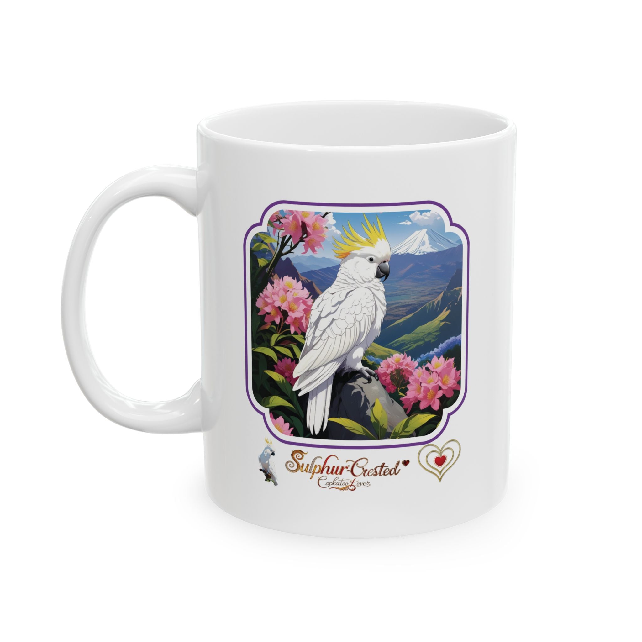 Sulphur-Crested Cockatoo Floral Mug