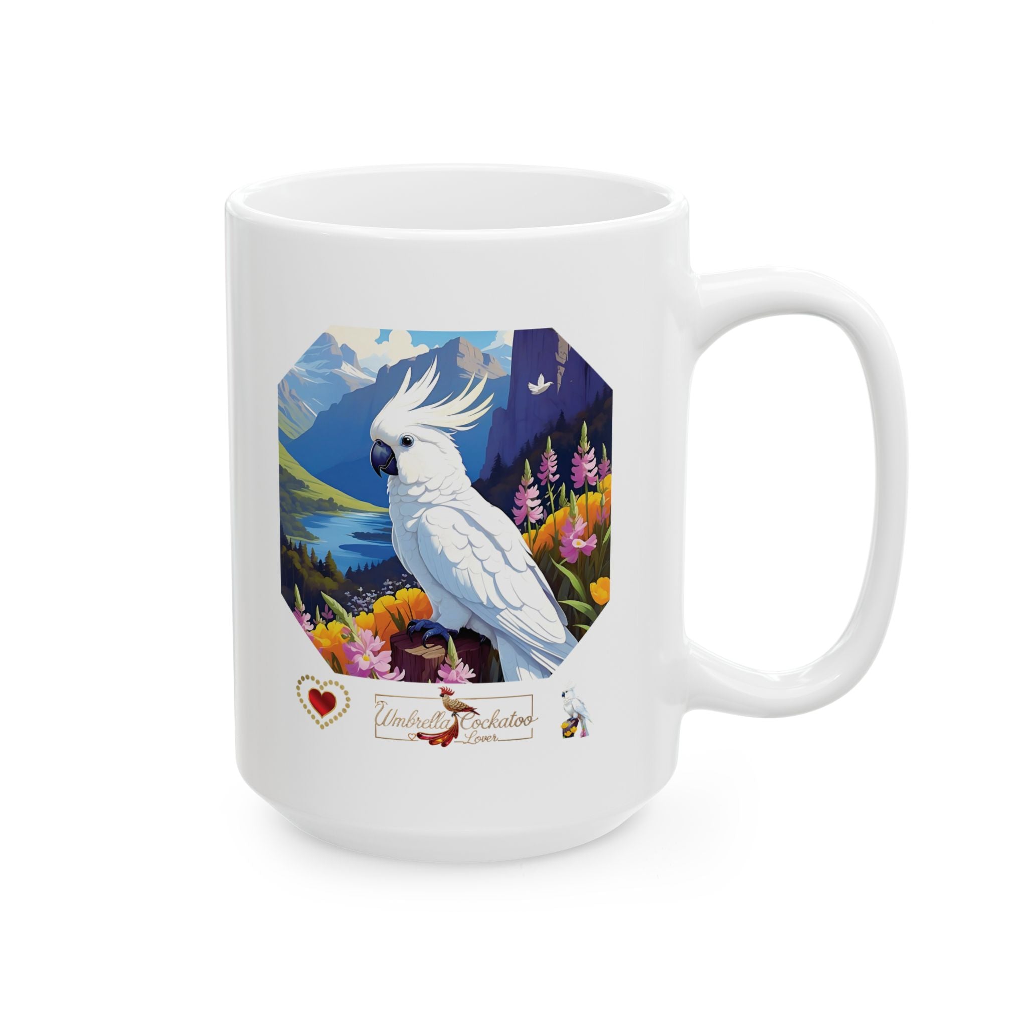Umbrella Cockatoo Lover Floral Mug