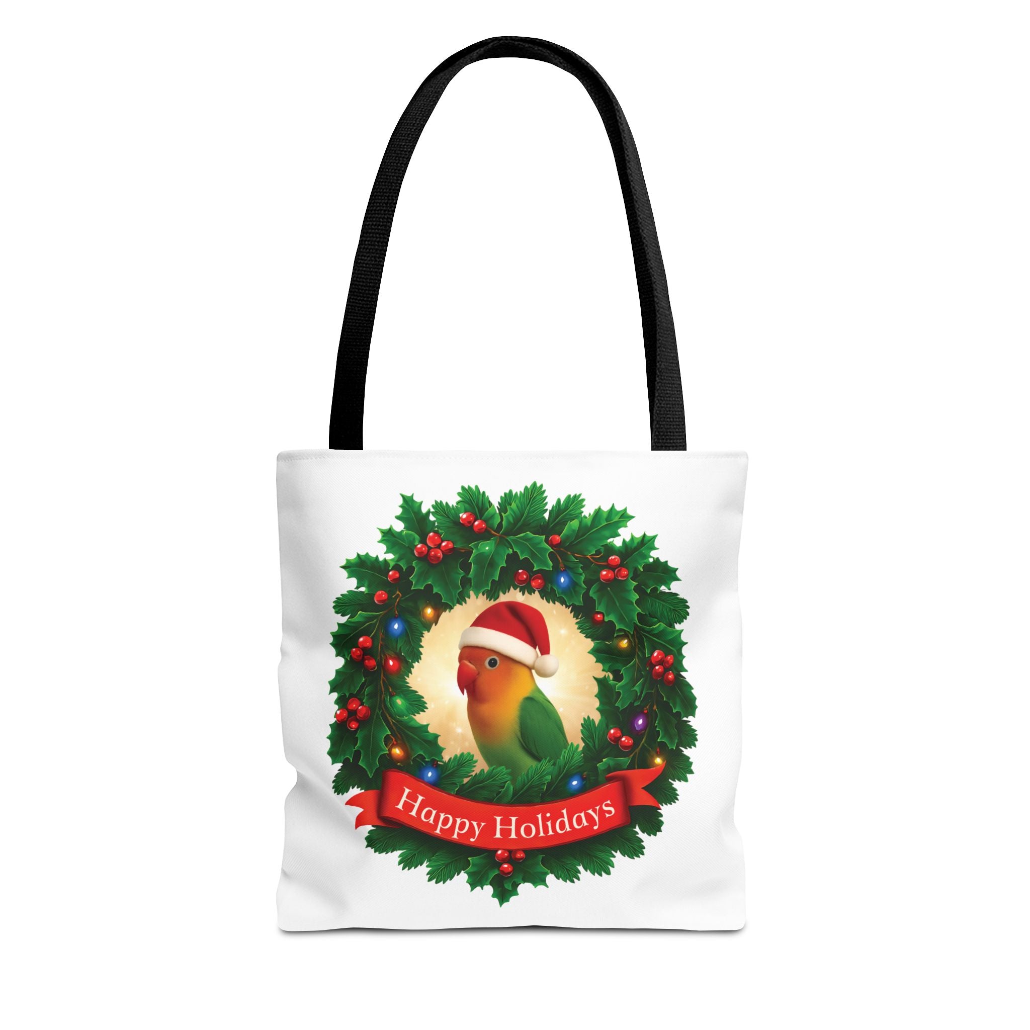 Happy Holidays Lovebird Tote Bag
