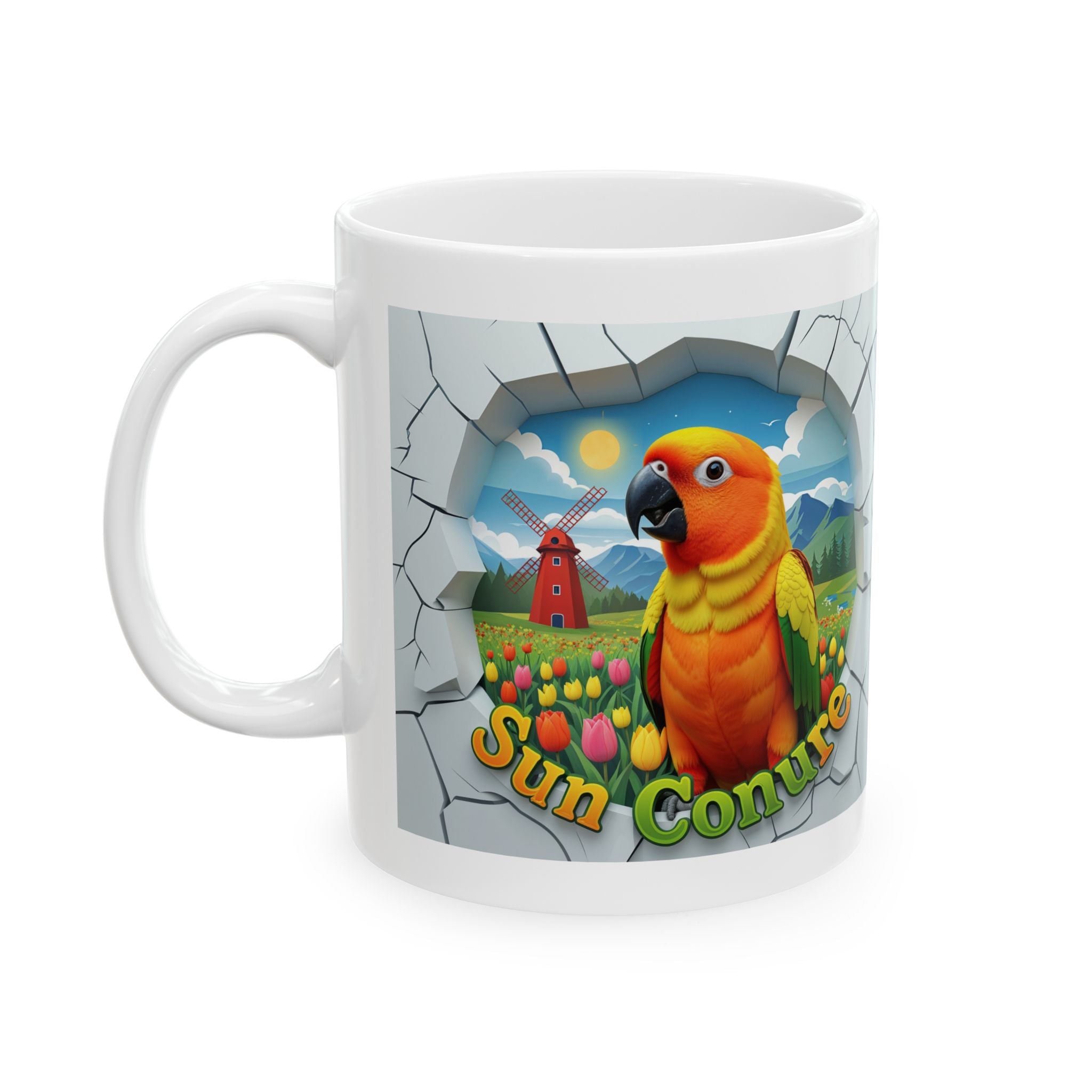 Sun Conure Meadow Scenic Mug