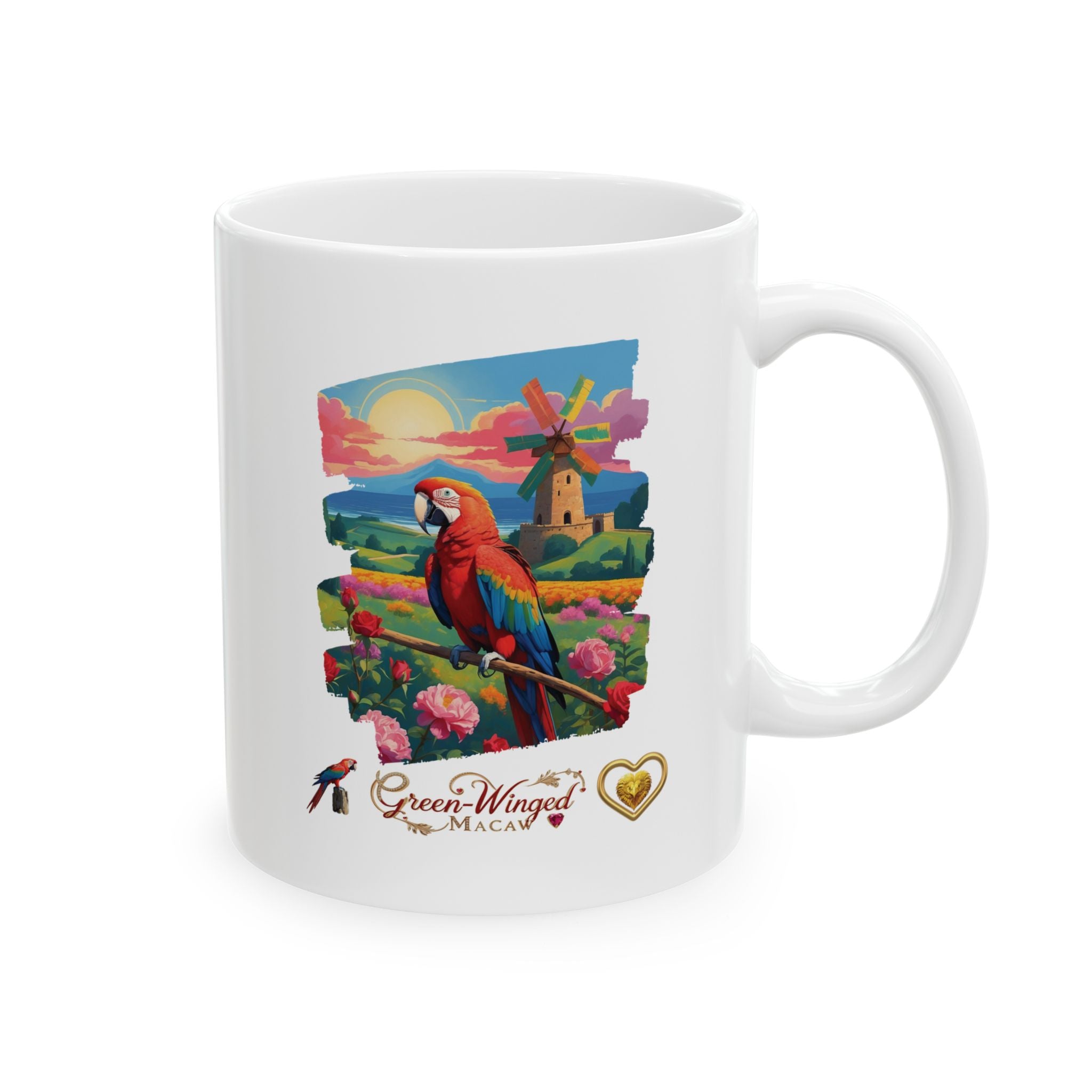 Rainbow Green-Winged Macaw Mug