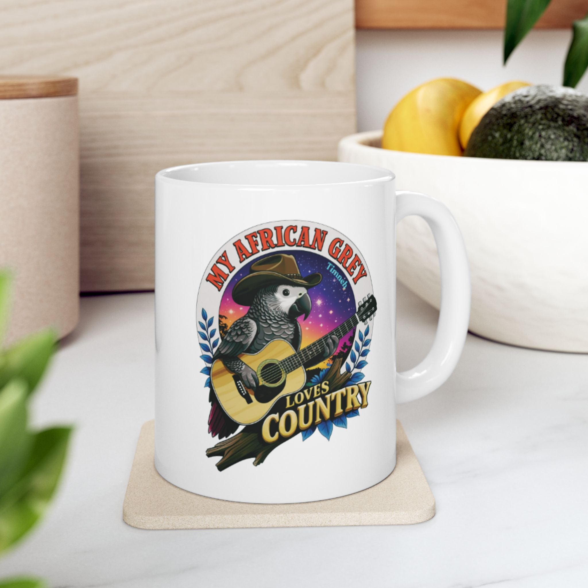 African Grey Timneh Loves Country Mug