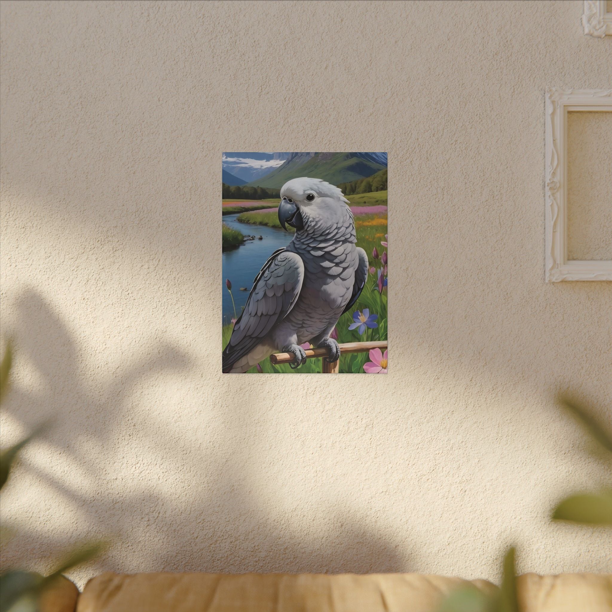 African Grey Congo Canvas Art Wall Hanging
