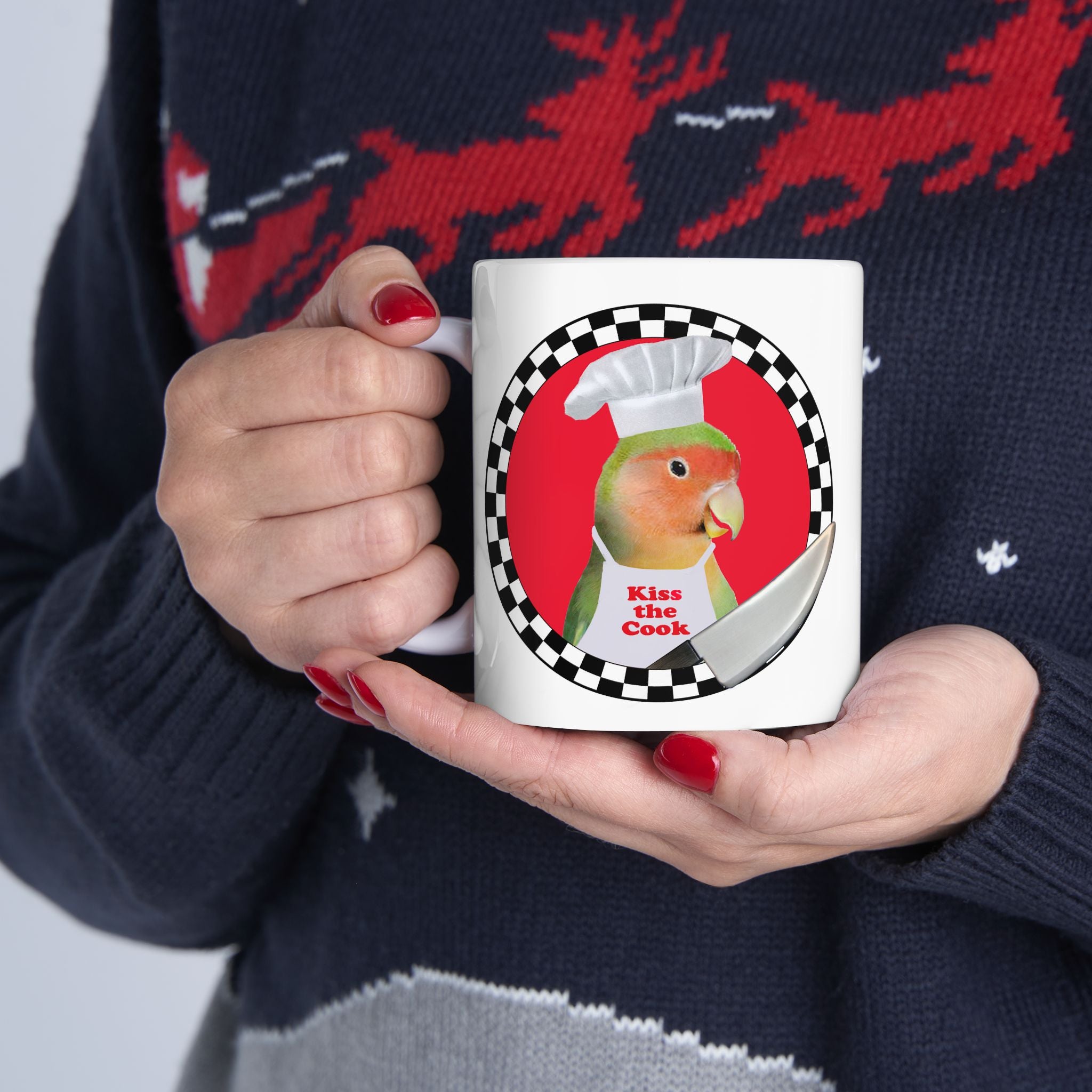 Kiss The Cook Lovebird Mug