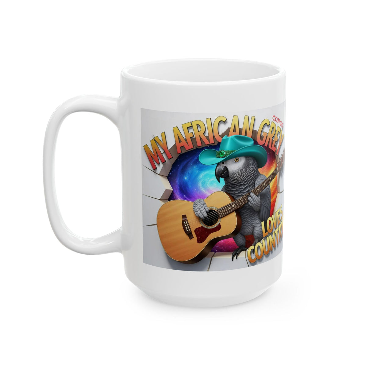 African Grey Congo Loves Country Mug