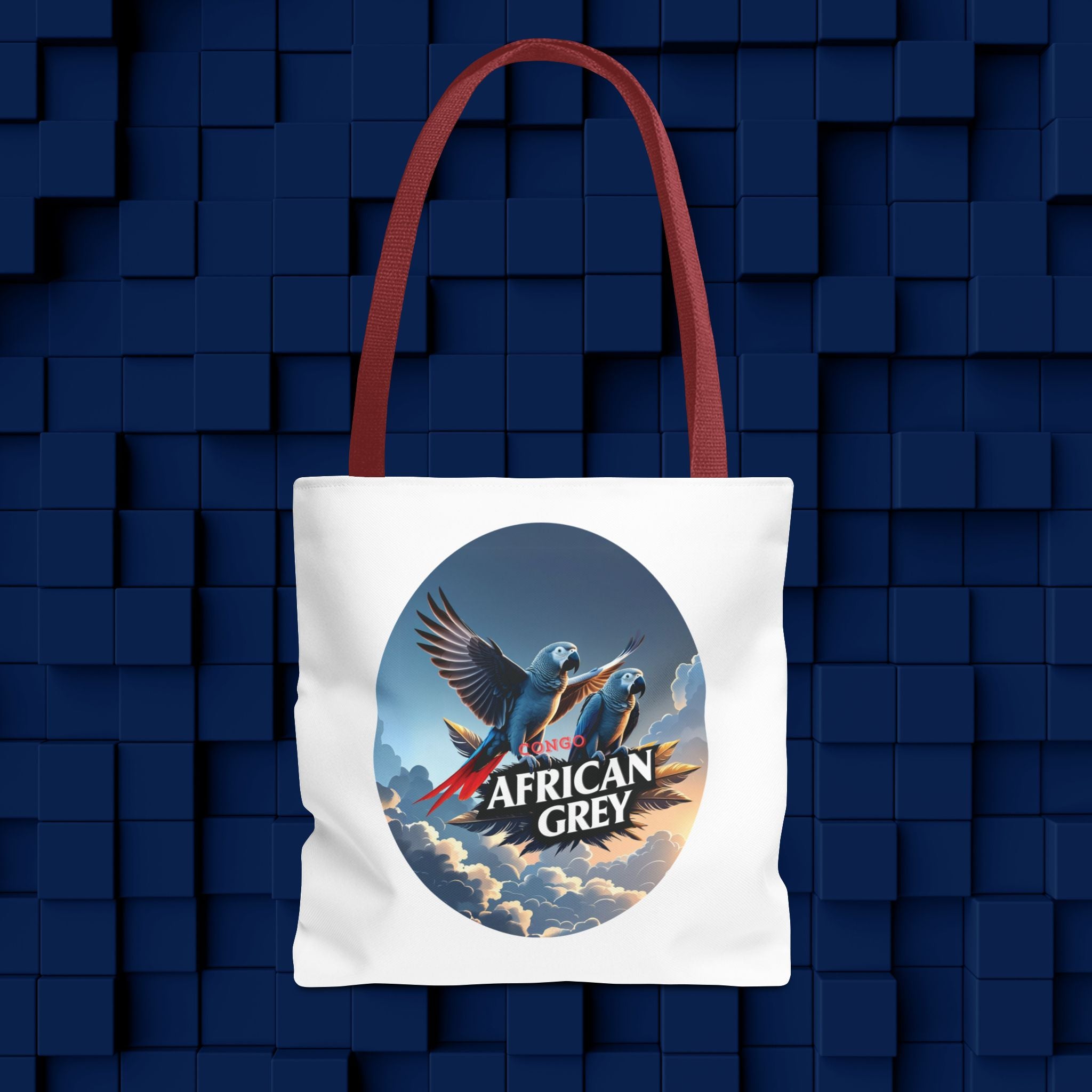 Tote Bag With African Grey Parrots Design