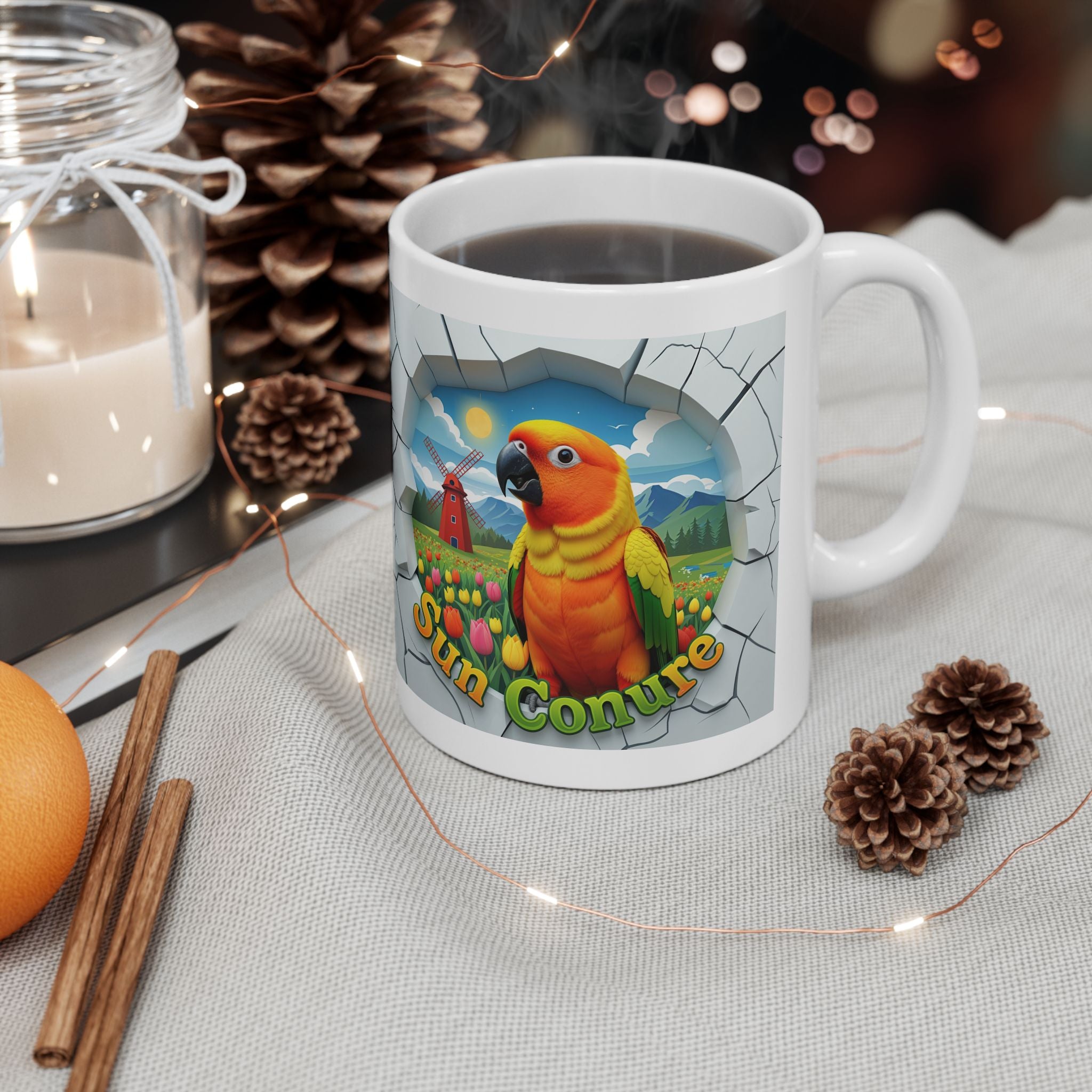 Sun Conure Meadow Scenic Mug